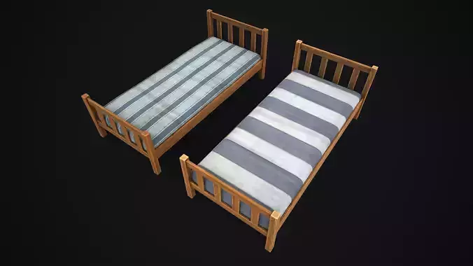 Wooden simple single bed
