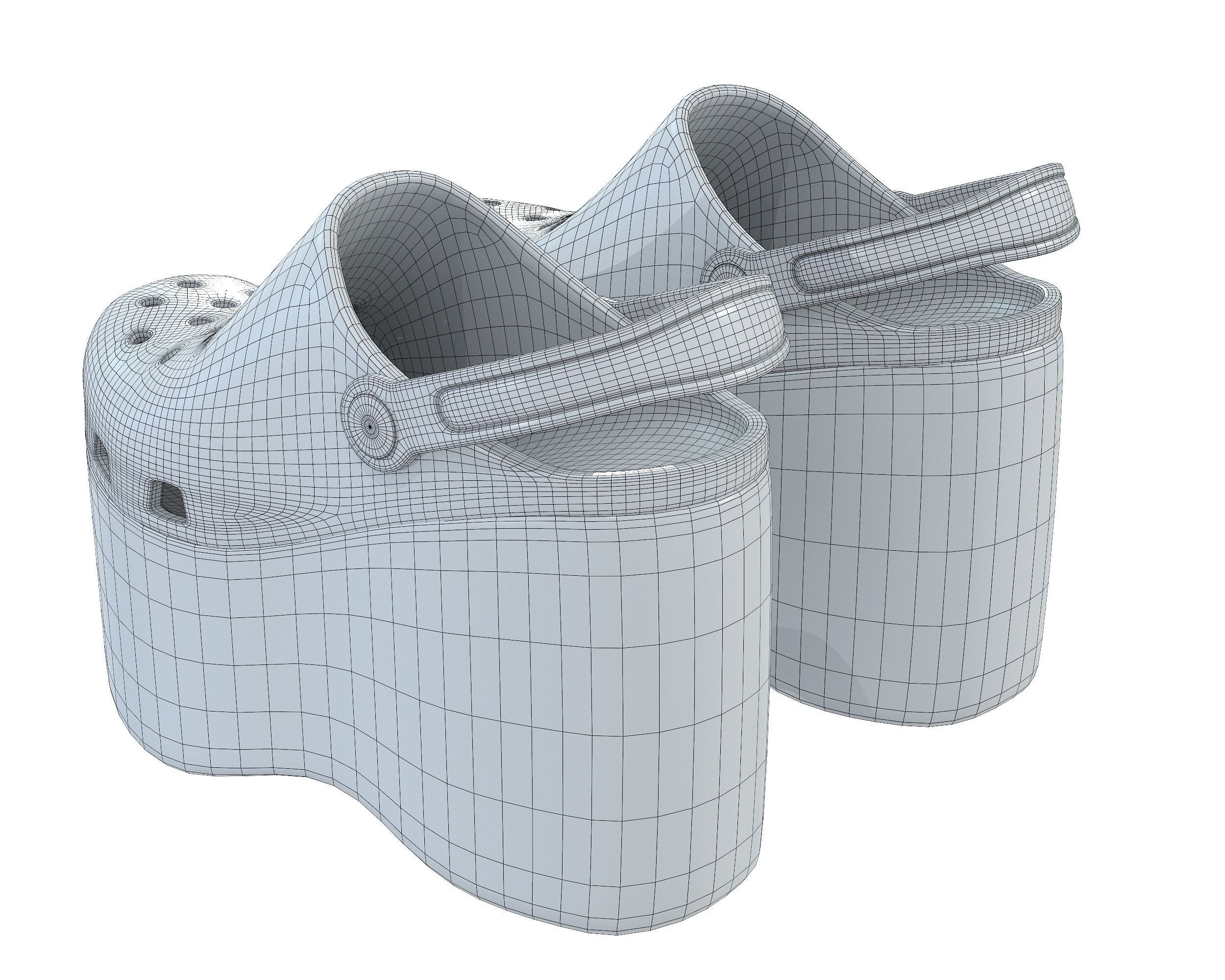 Balenciaga X Crocs Platform Sandals Low-poly 3D model_20
