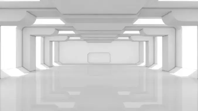 Sci Fi Warehouse Low-poly 3D model