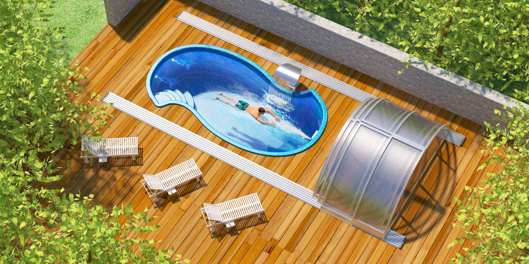 Amazon swimming pool 3D model_1