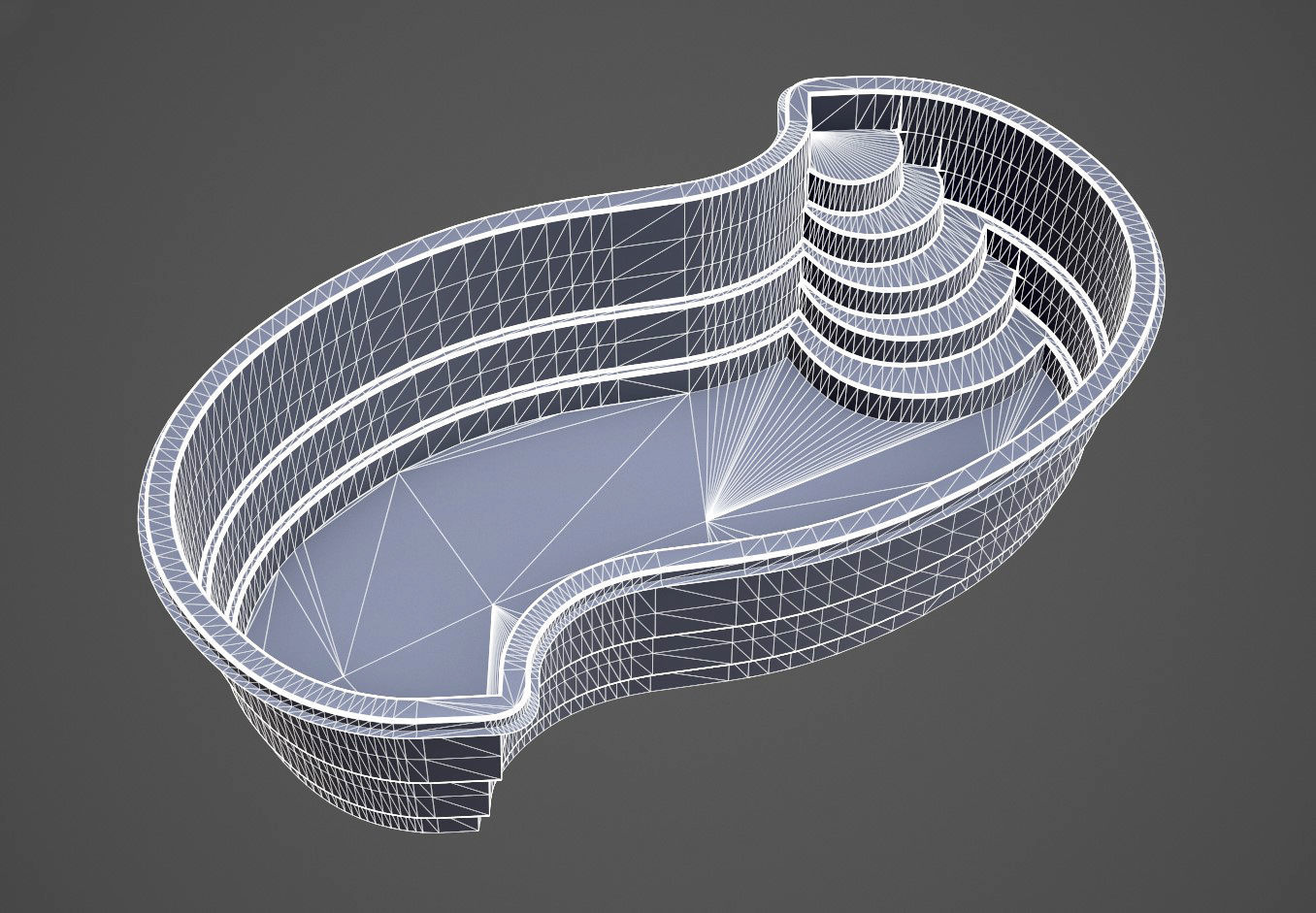 Amazon swimming pool 3D model_2