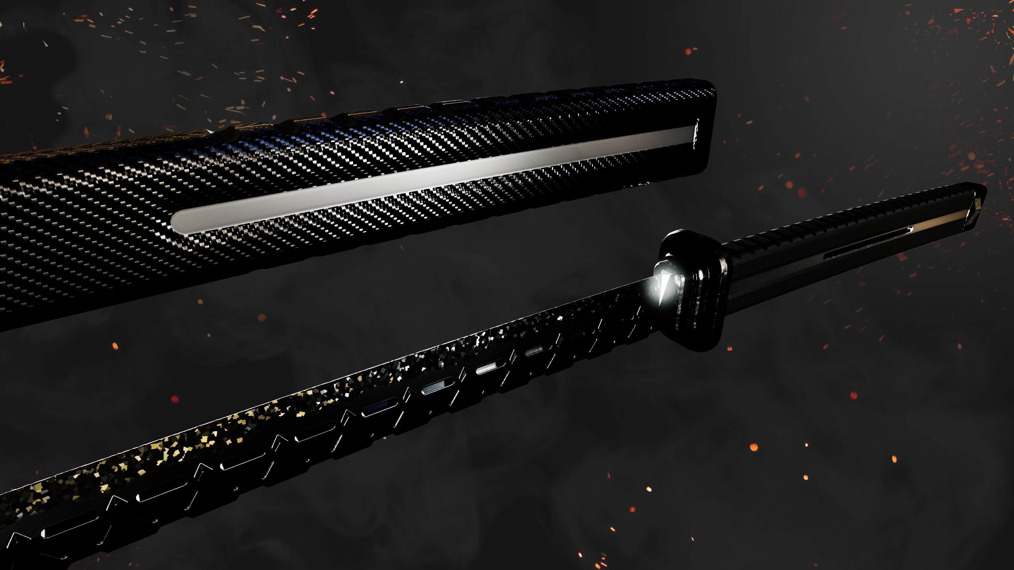 Katana Sword Game-Ready Low-poly 3D model_2