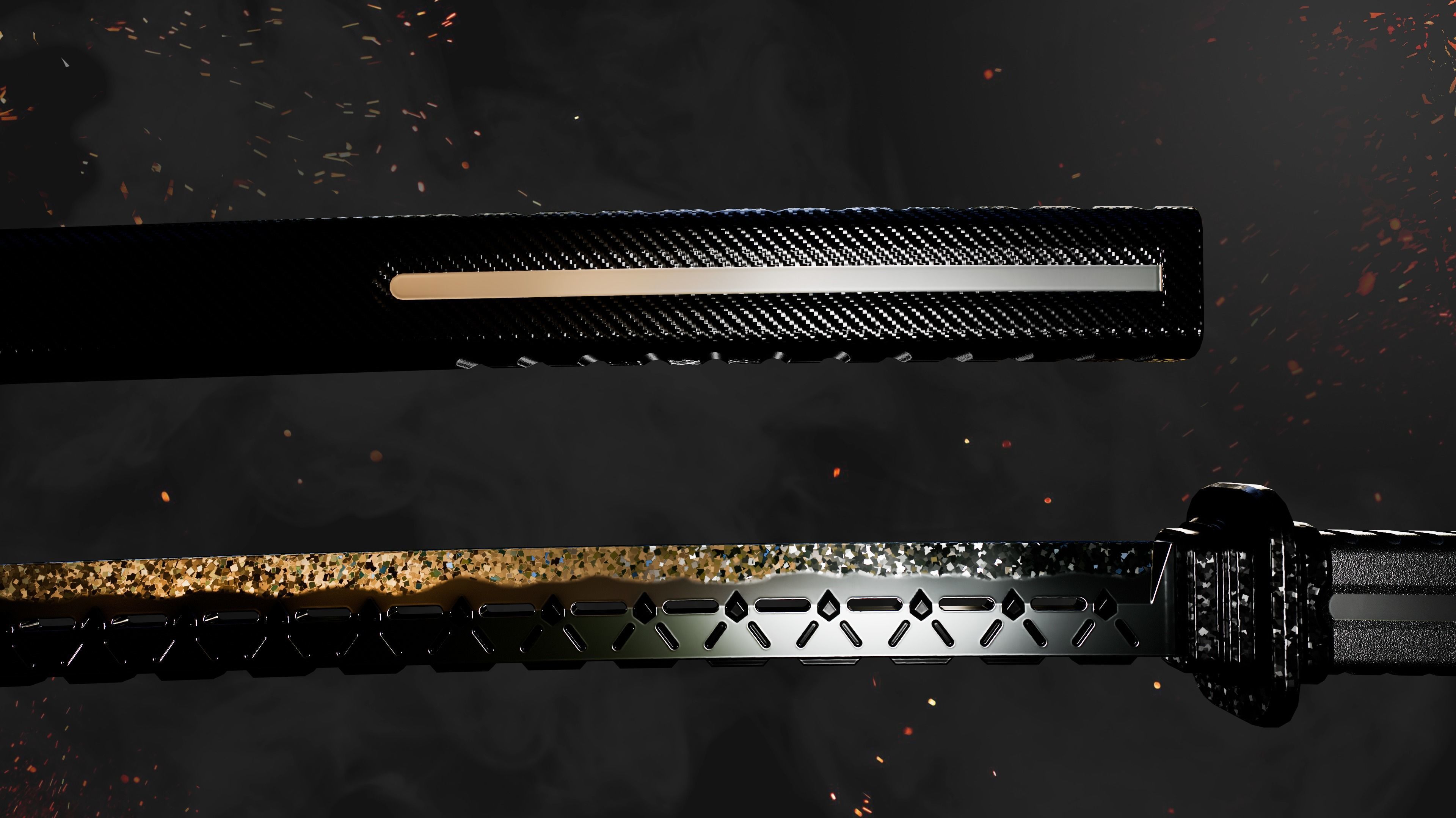 Katana Sword Game-Ready Low-poly 3D model_3