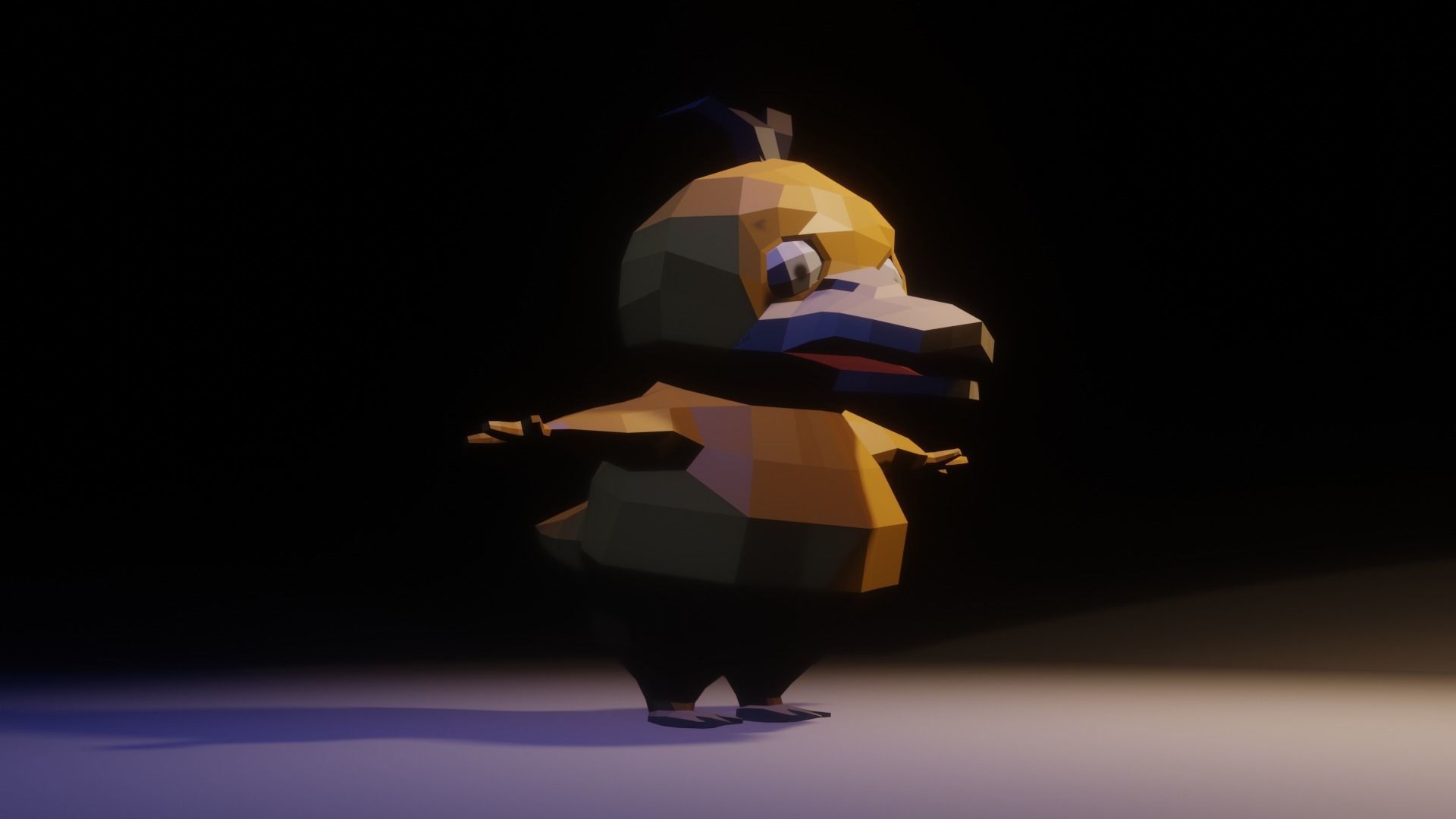 Pokemon duck Low-poly 3D model_6
