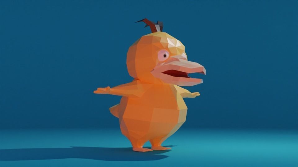 Pokemon duck Low-poly 3D model_2
