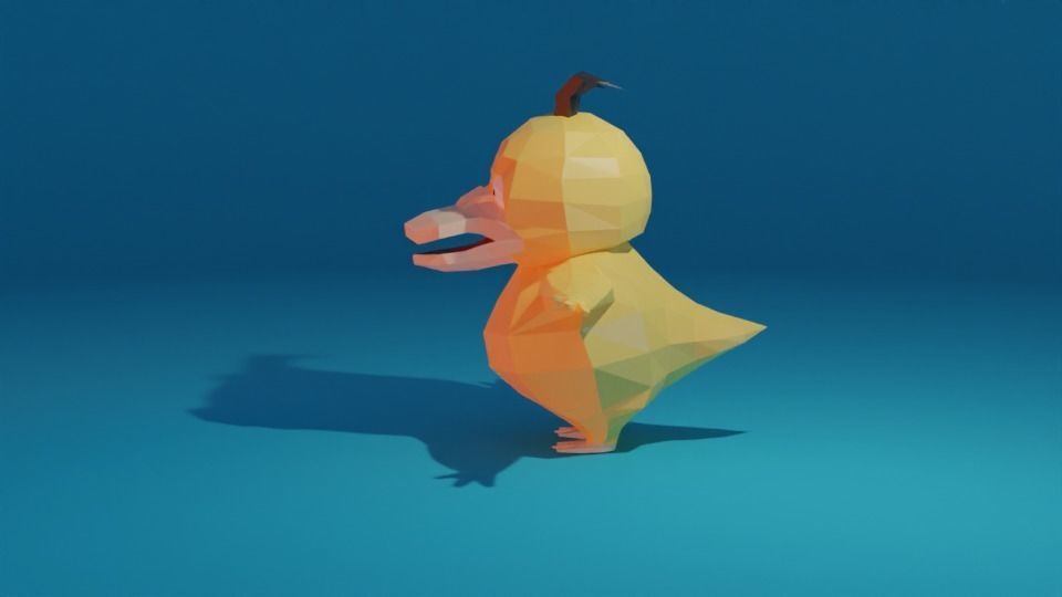 Pokemon duck Low-poly 3D model_4
