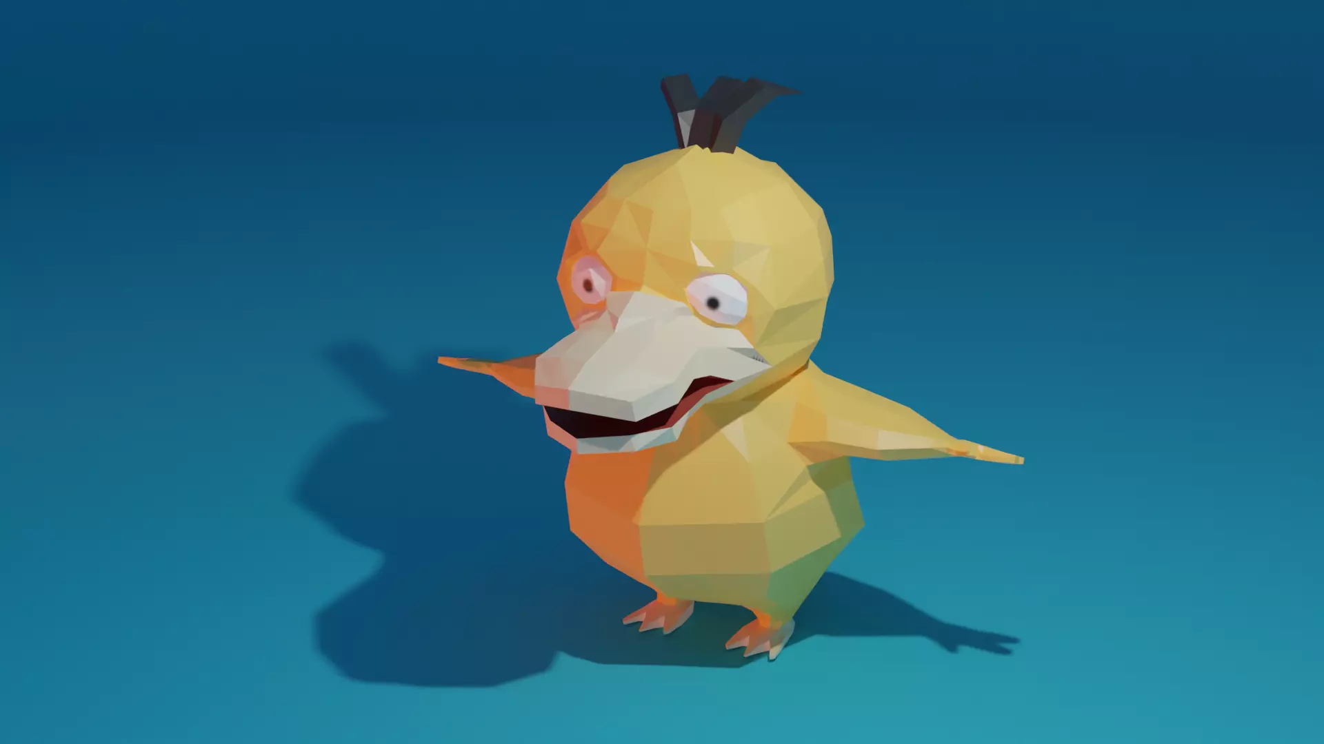 Pokemon duck Low-poly 3D model_0