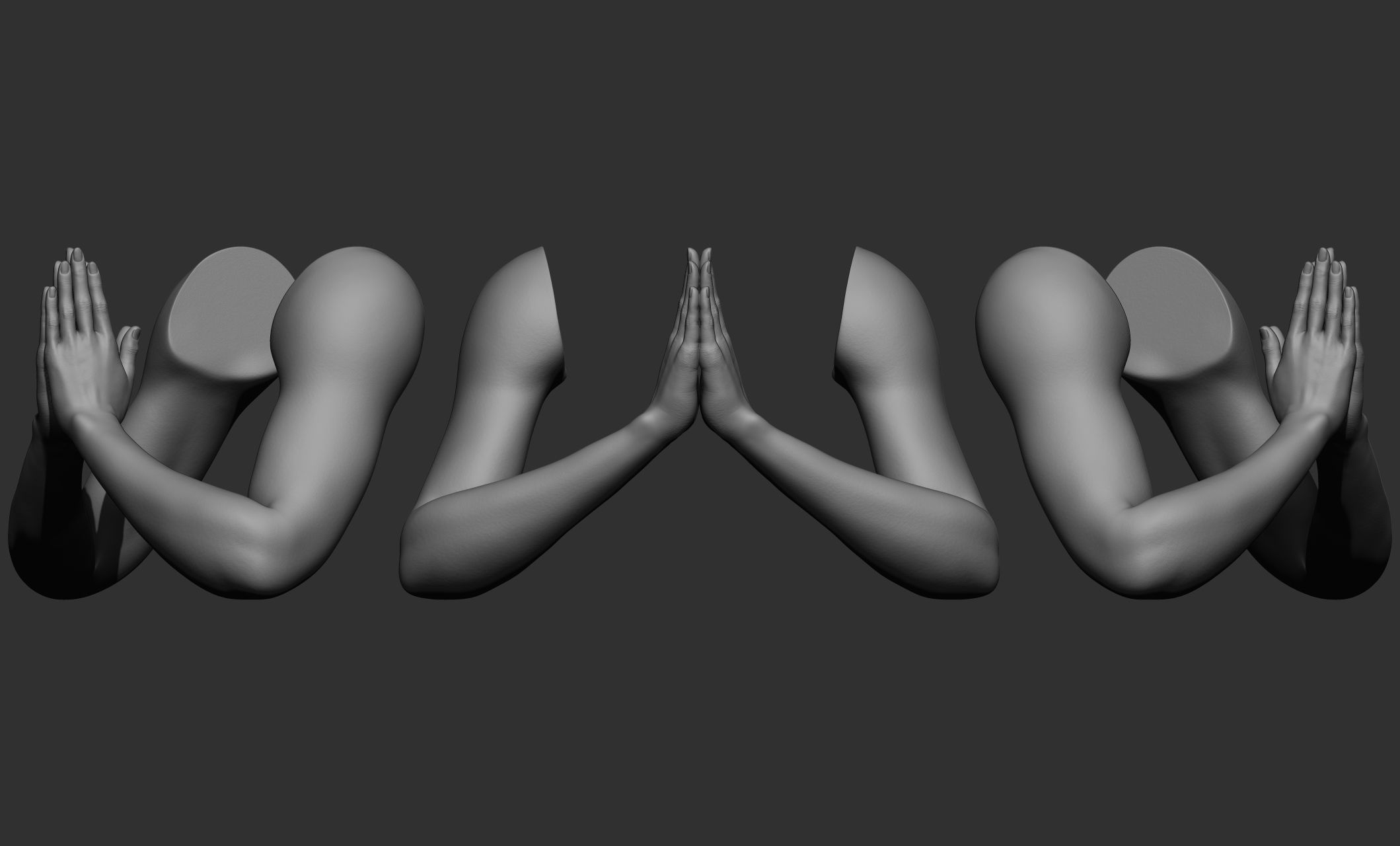 16 female arm poses 3D model CGTrader