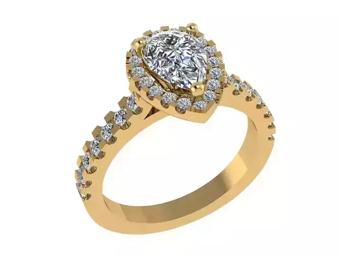 Ring265 pear halo engagement ring