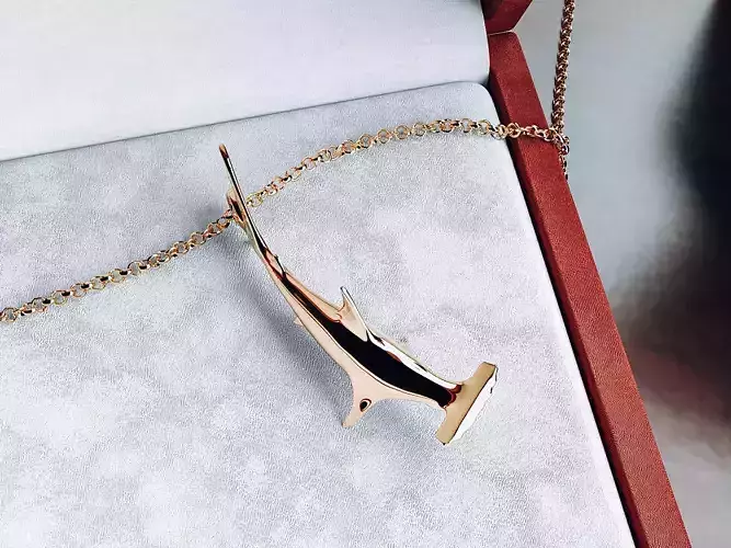 Hammerhead shark necklace printable model 3D print model
