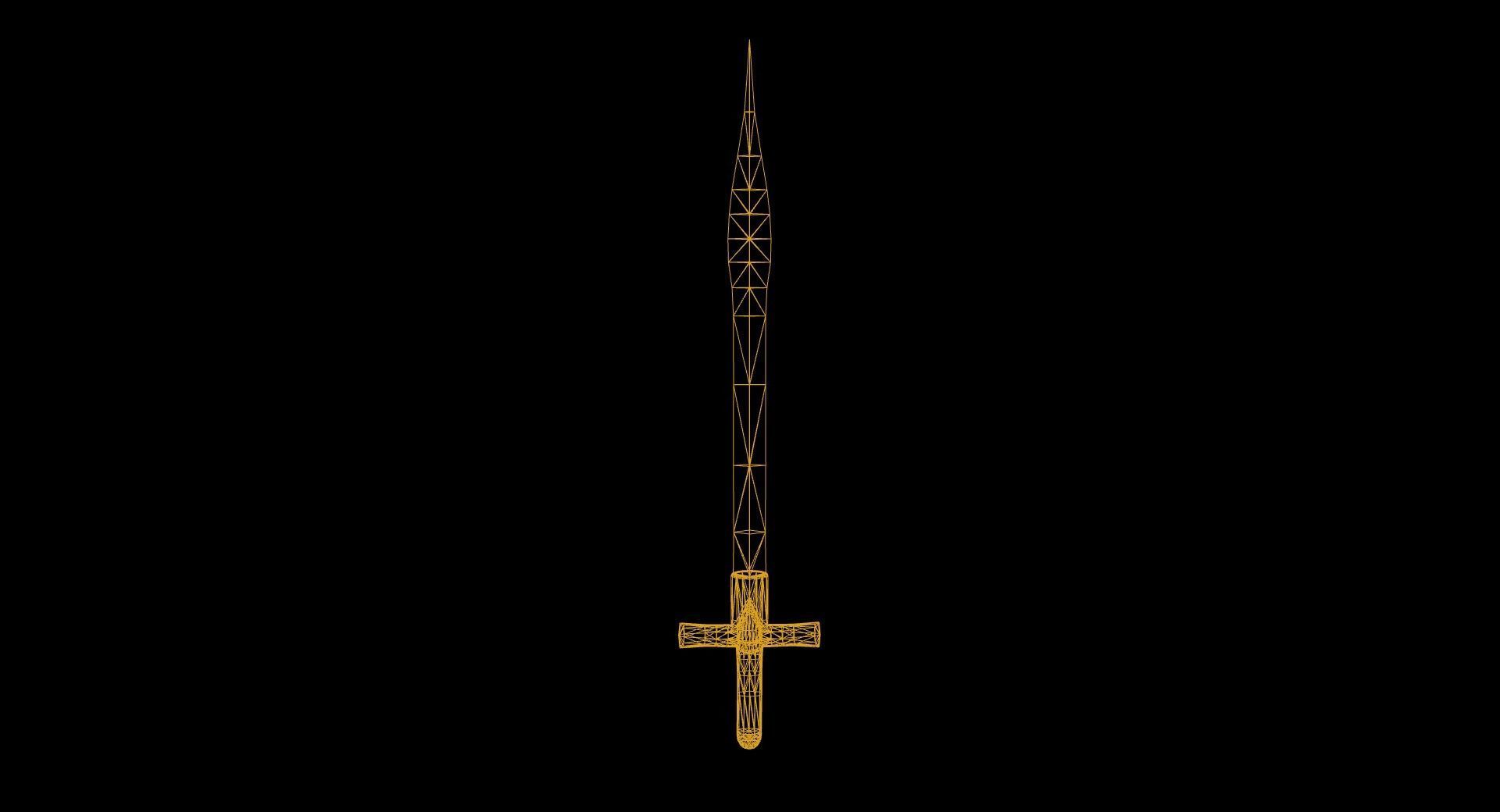 3D Realistic Sword Low-poly 3D model_3