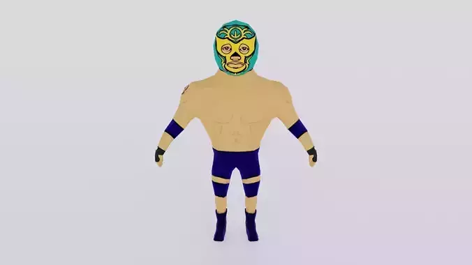 Cartoon Wrestling Character 04 Rigged