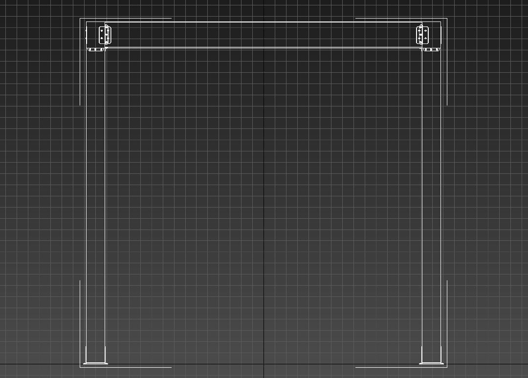 Wooden pergola with roof 3D model_12