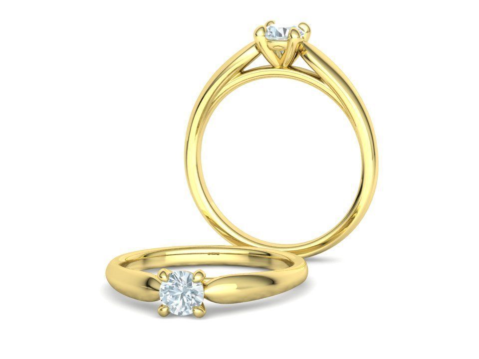 30 pointer Classic Engagement Solitaire Ring 3dmodel 3D print model_3