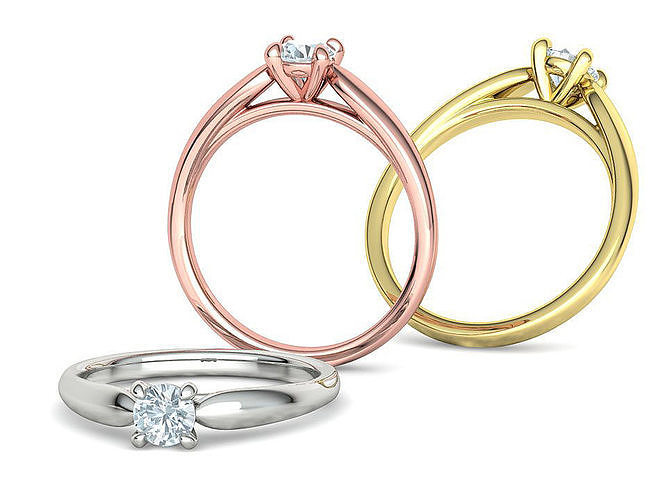 30 pointer Classic Engagement Solitaire Ring 3dmodel 3D print model