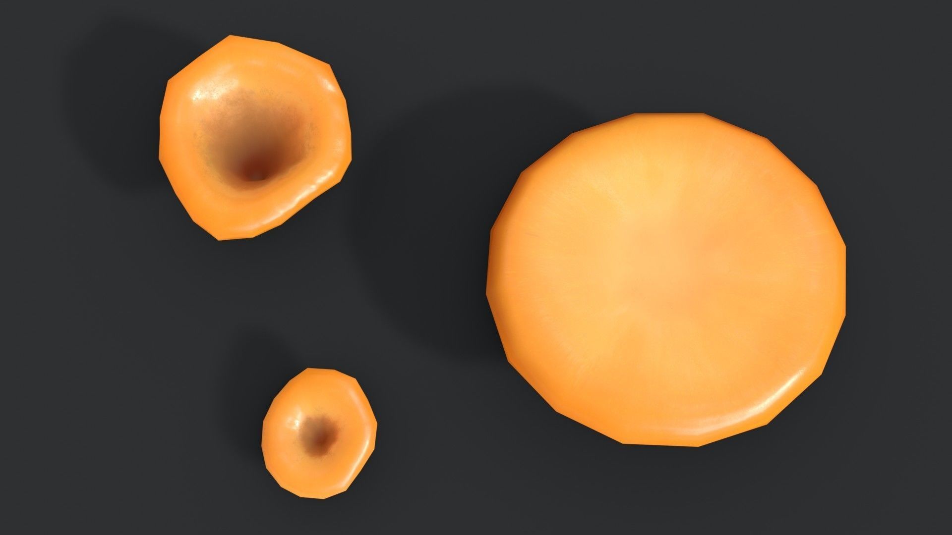 Jack-O-Lantern Mushrooms Set Low-poly 3D model_6