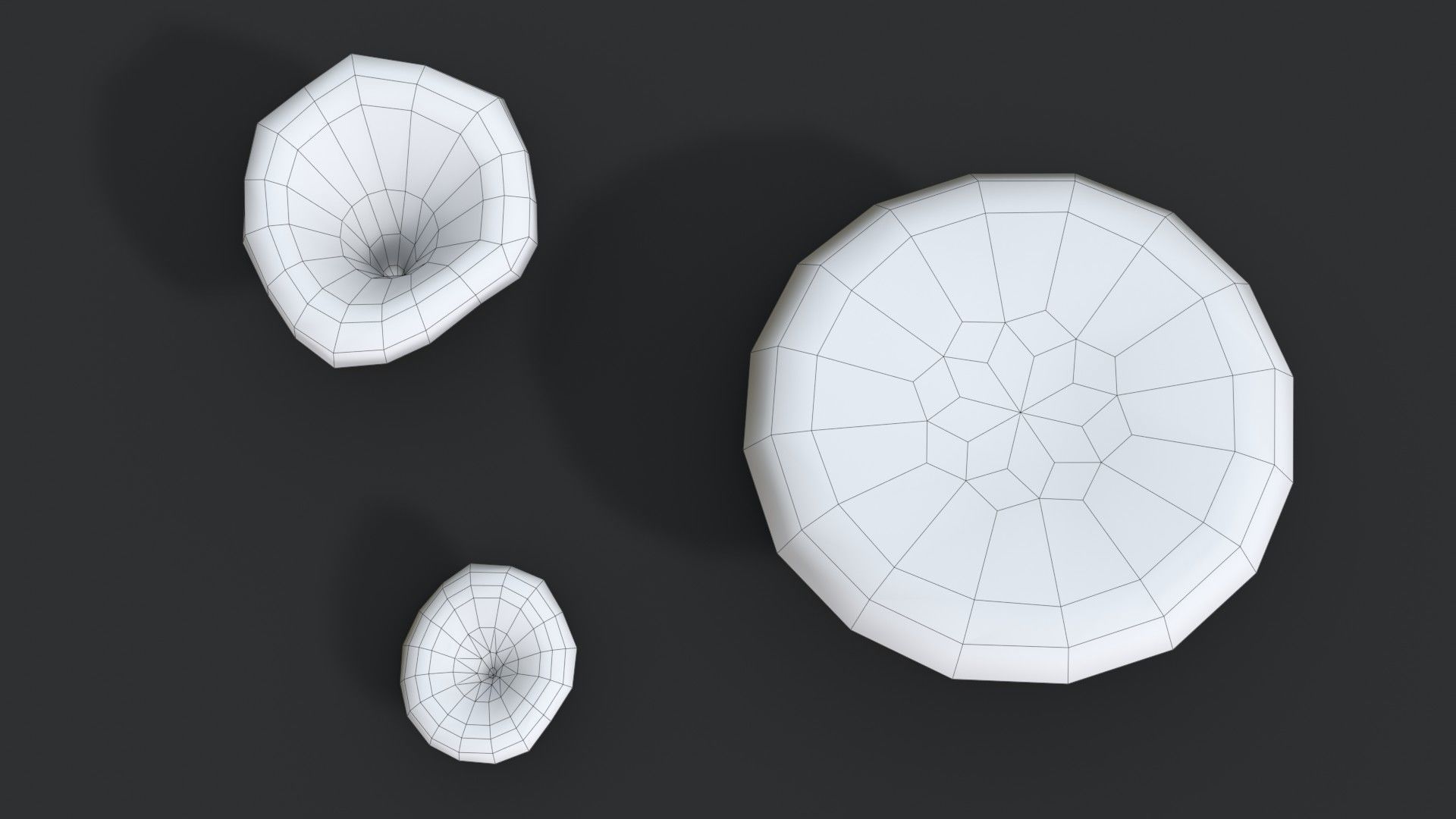 Jack-O-Lantern Mushrooms Set Low-poly 3D model_15