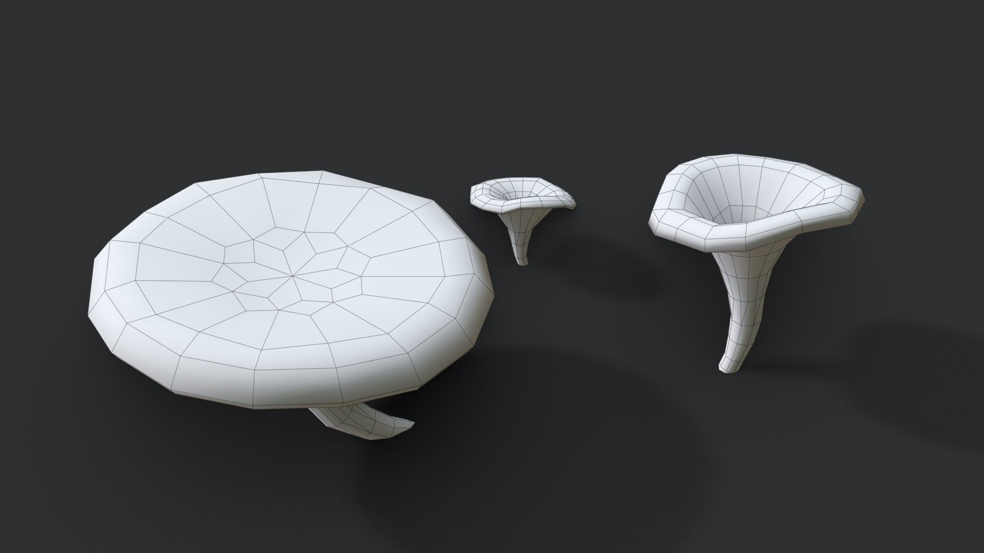 Jack-O-Lantern Mushrooms Set Low-poly 3D model_13