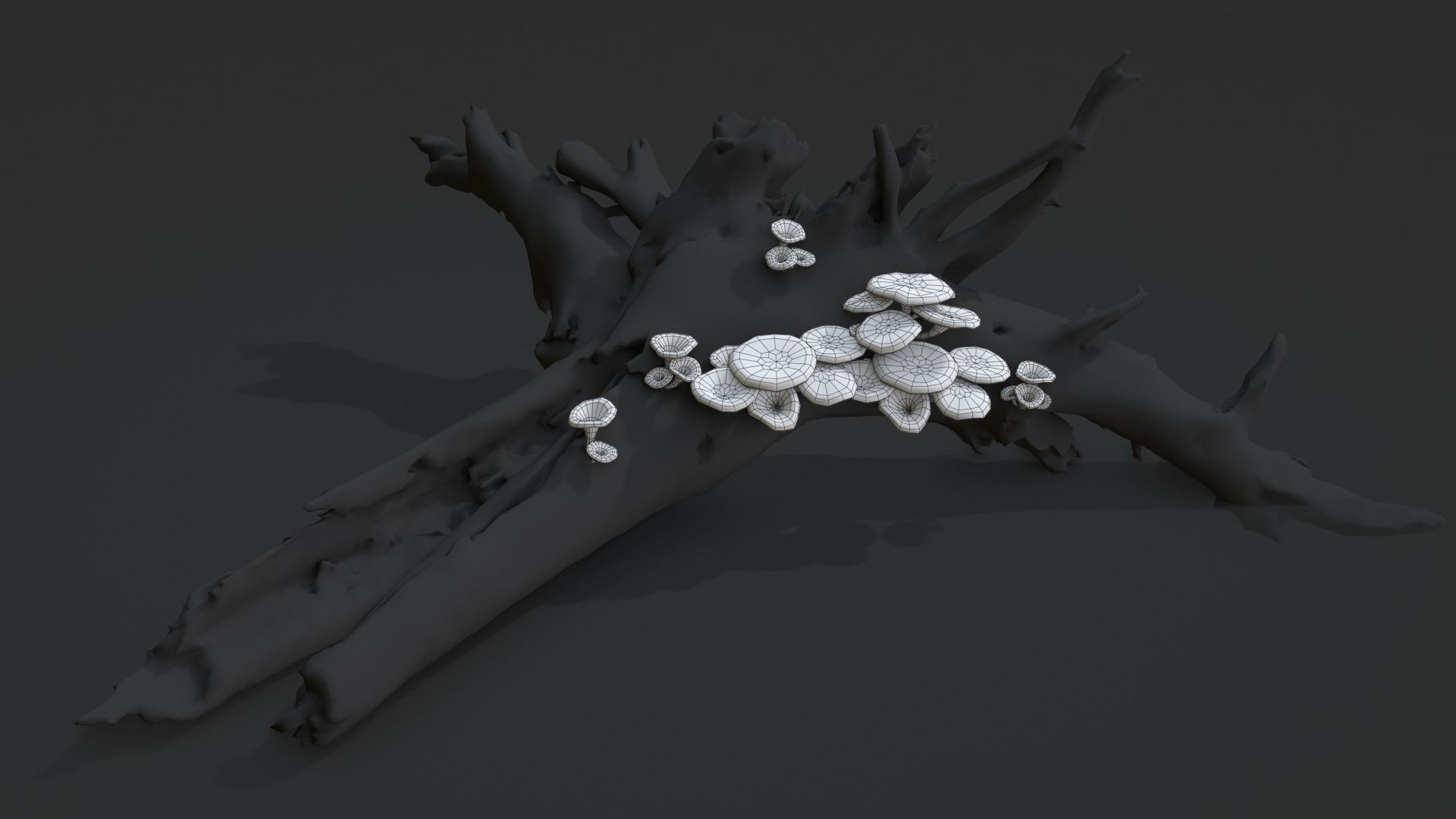 Jack-O-Lantern Mushrooms Set Low-poly 3D model_17