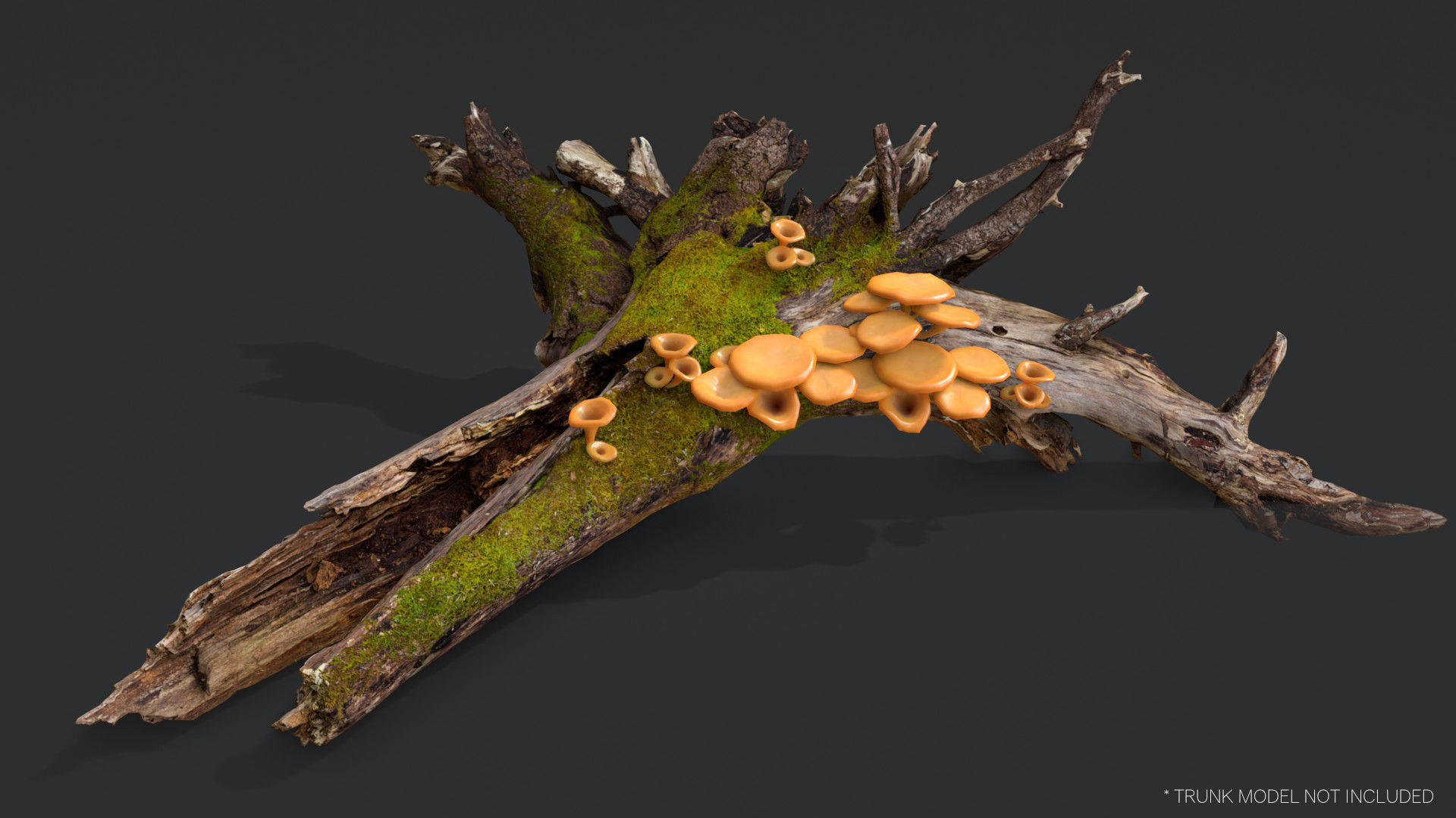 Jack-O-Lantern Mushrooms Set Low-poly 3D model_9