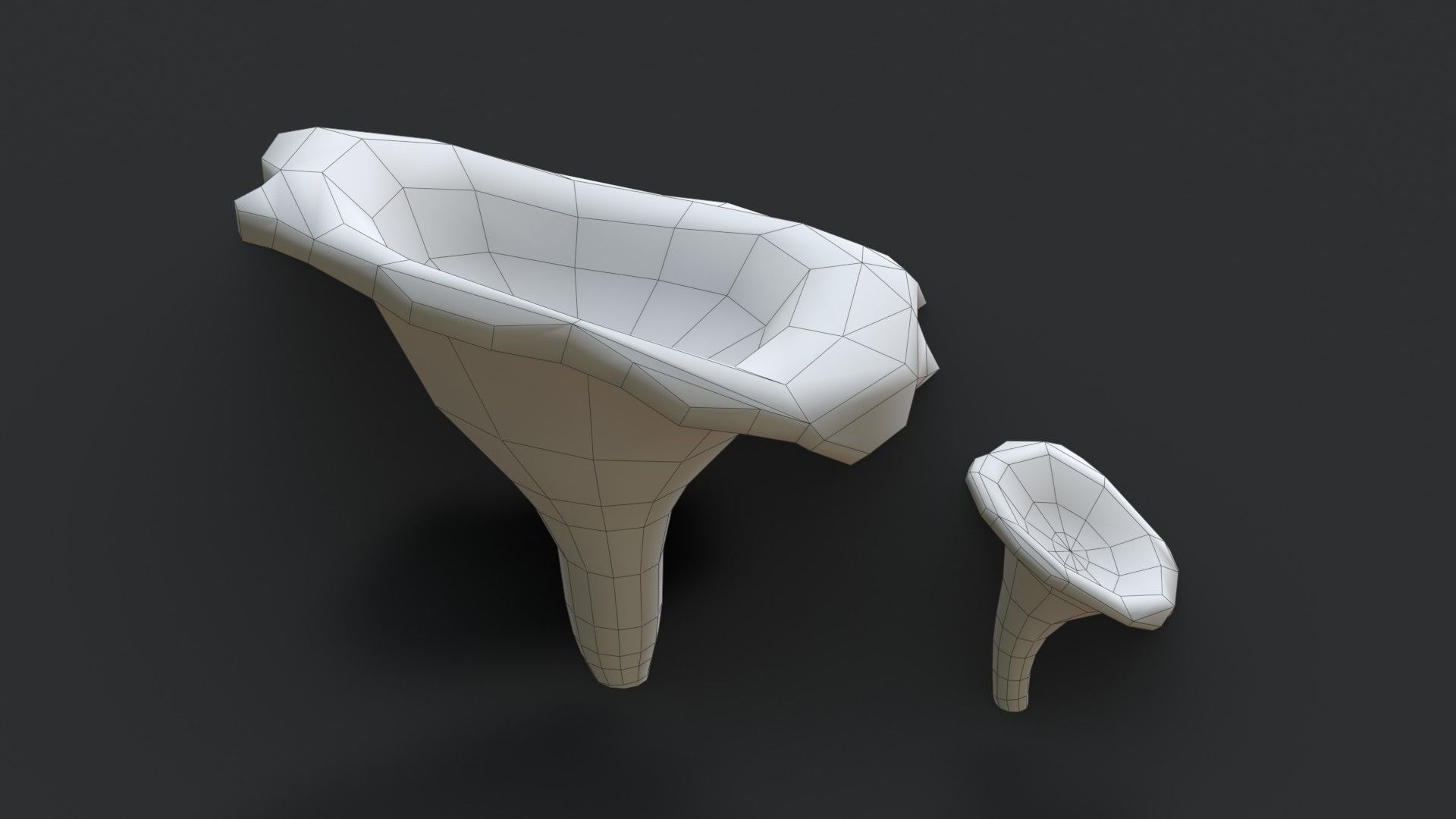 Golden Chanterelle Mushroom Set Low-poly 3D model_13