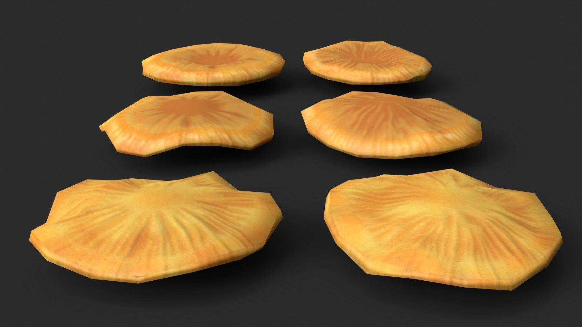 Crab-of-the-woods Mushrooms Set Low-poly 3D model_4