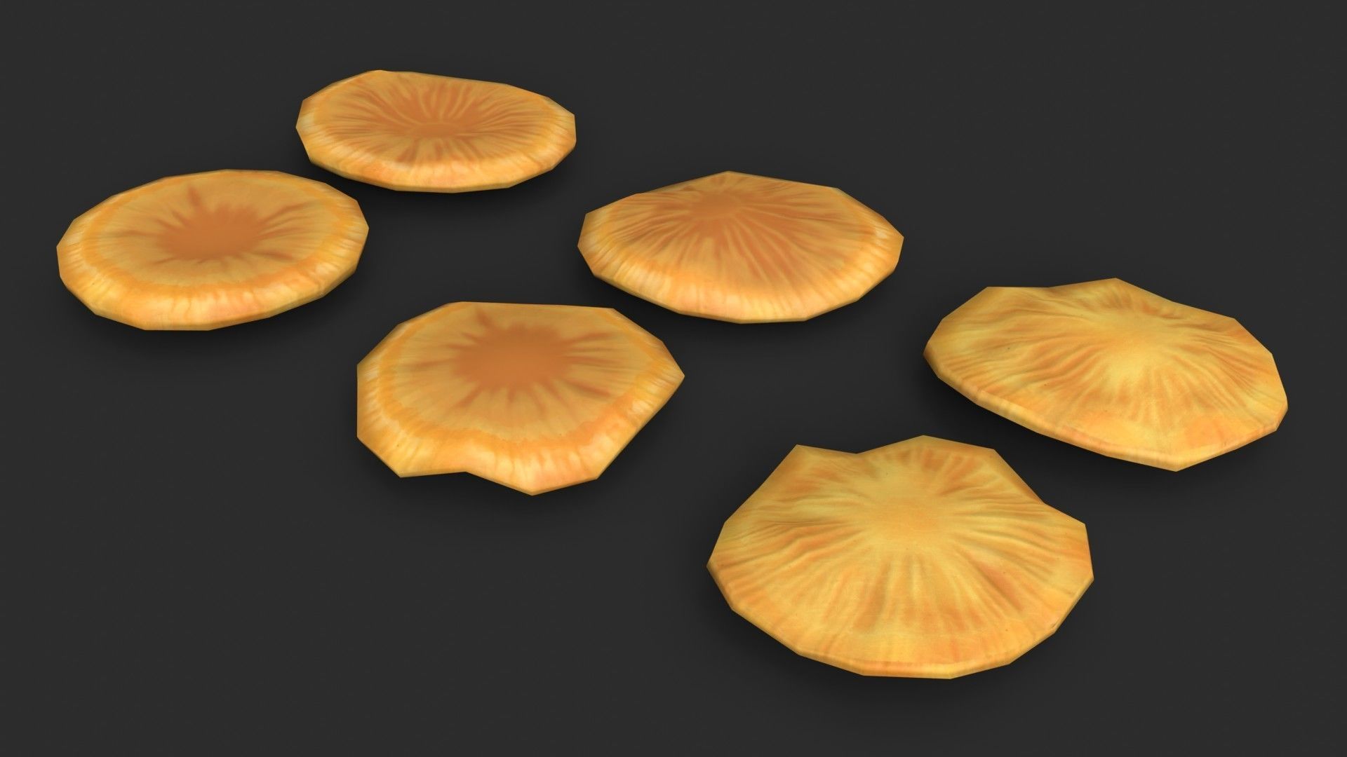 Crab-of-the-woods Mushrooms Set Low-poly 3D model_3