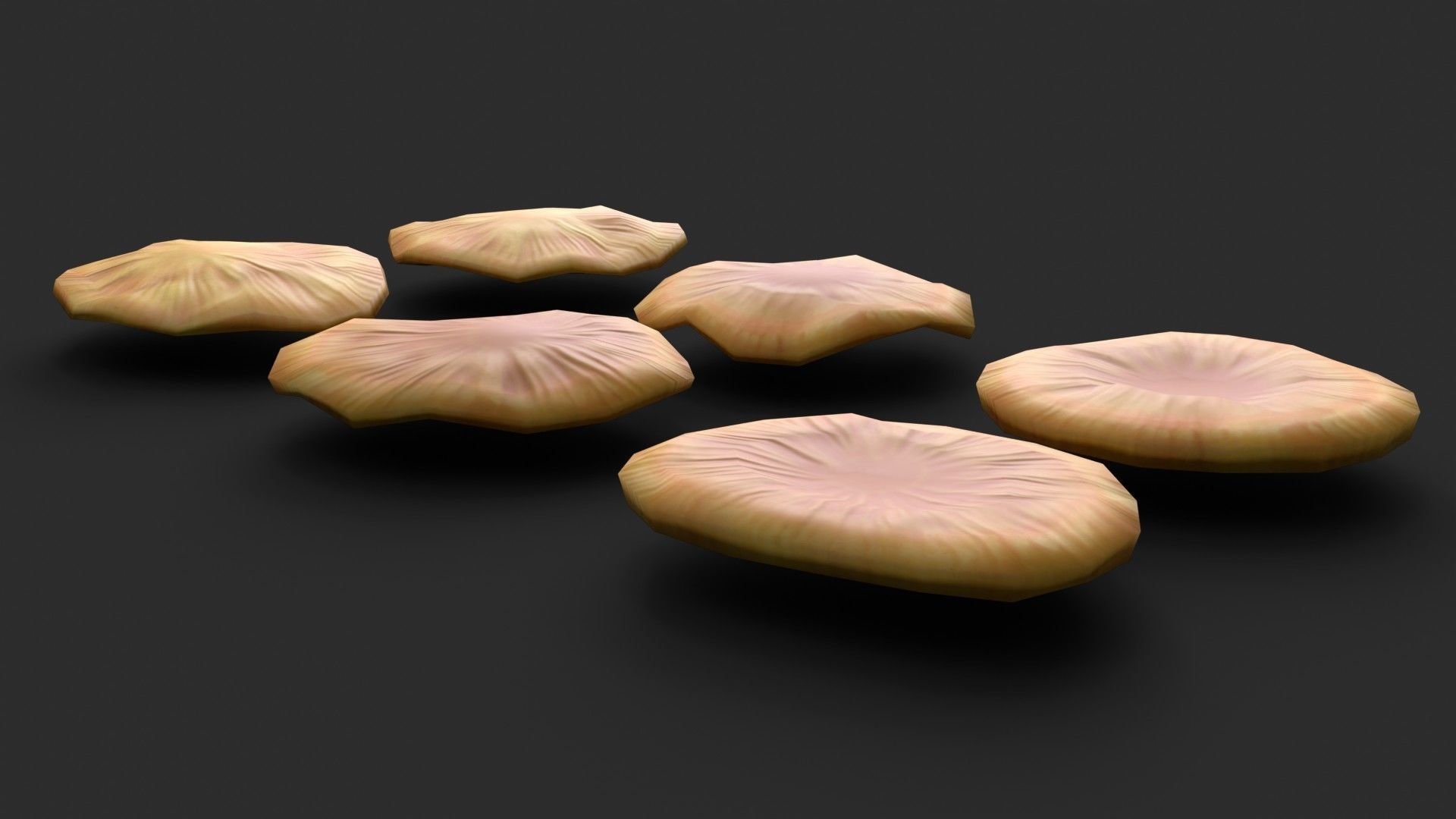 Crab-of-the-woods Mushrooms Set Low-poly 3D model_5