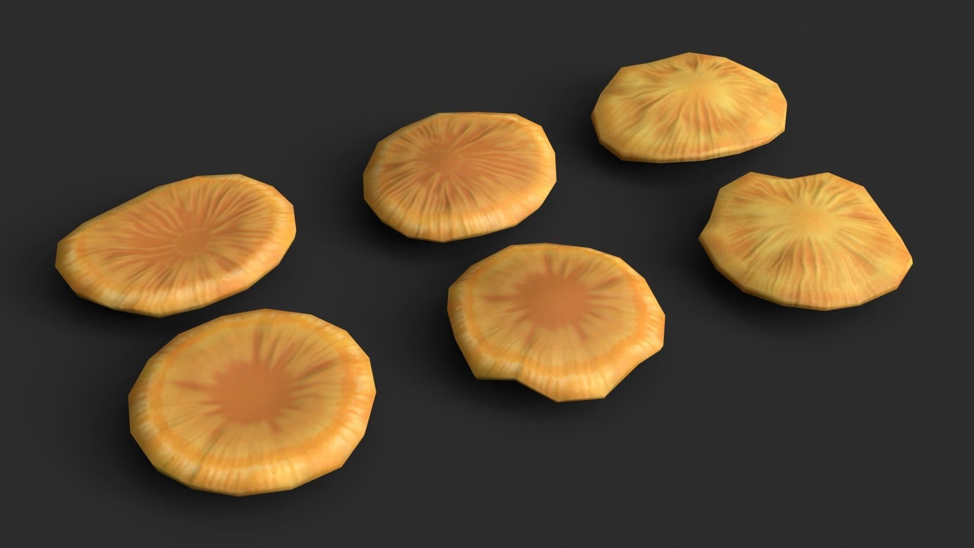 Crab-of-the-woods Mushrooms Set Low-poly 3D model_2