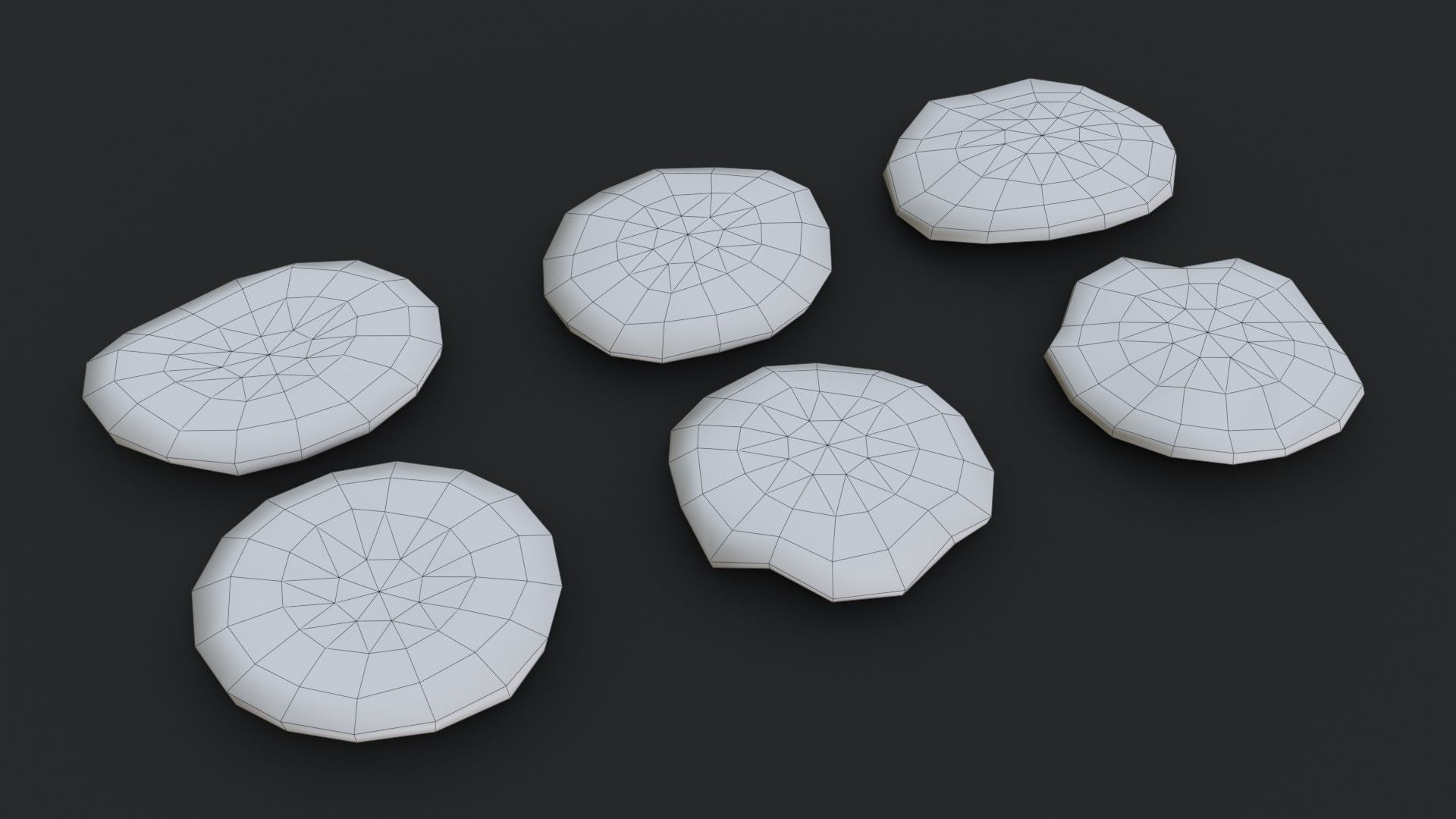 Crab-of-the-woods Mushrooms Set Low-poly 3D model_9