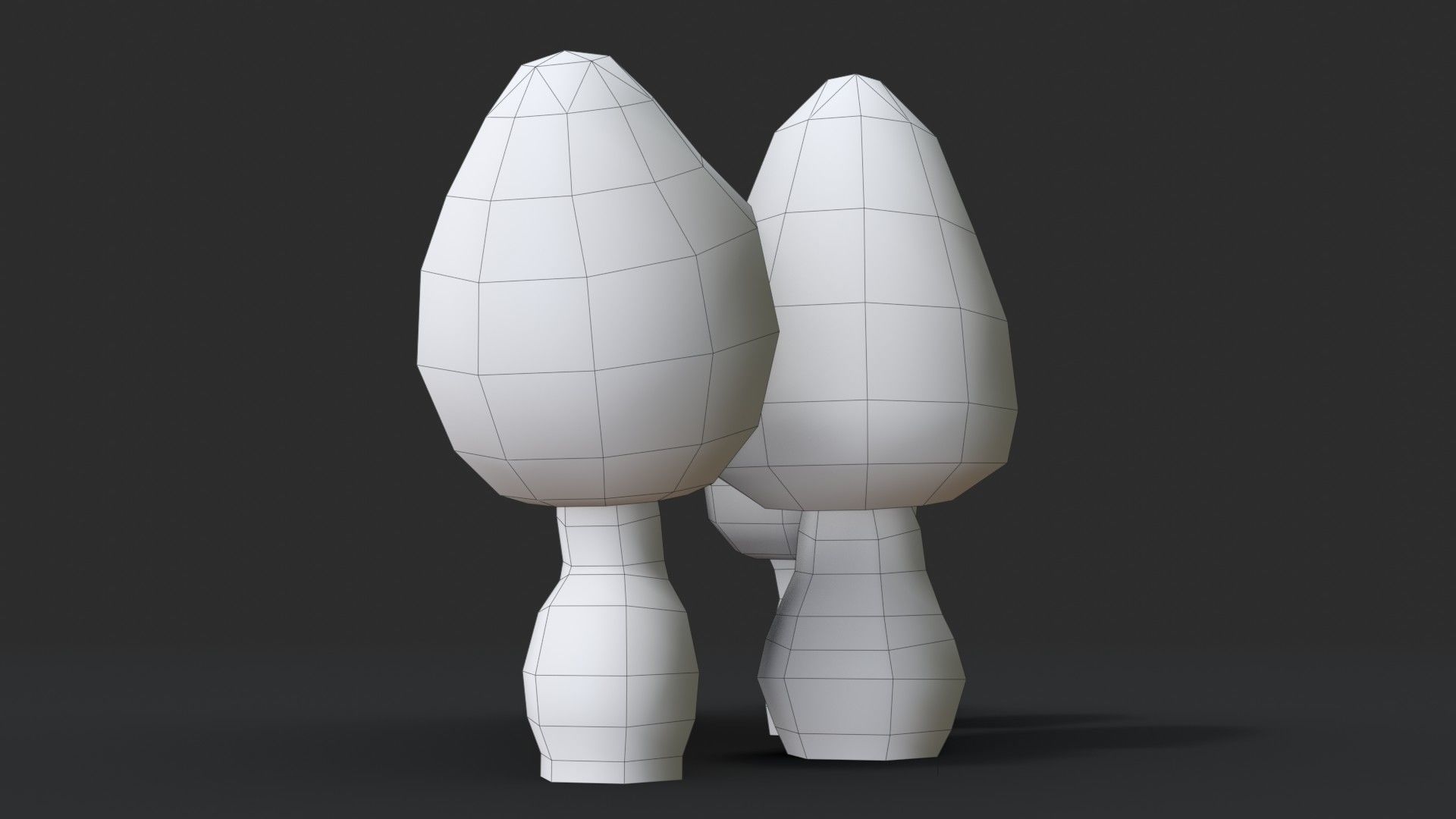 Morel Mushroom Set Low-poly 3D model_15