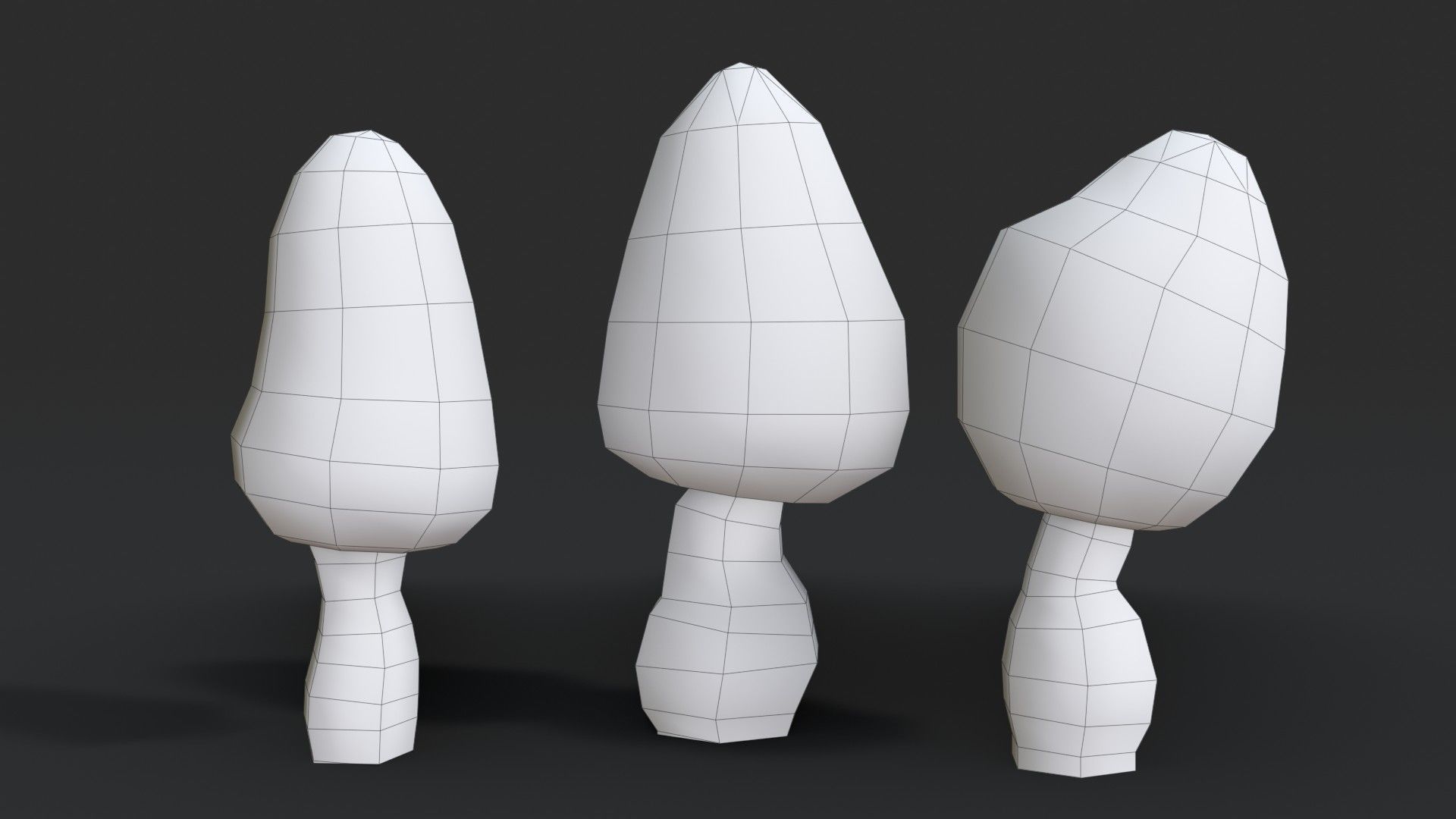 Morel Mushroom Set Low-poly 3D model_11