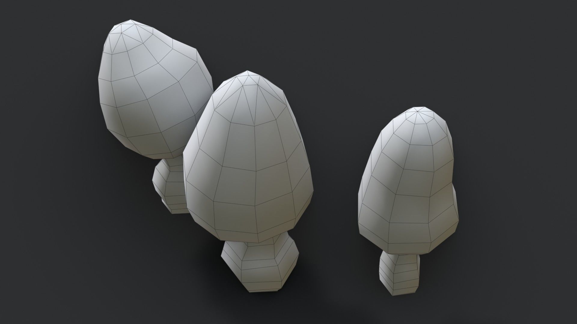 Morel Mushroom Set Low-poly 3D model_13
