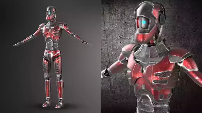 Scifi Robot Concept with Realistic Texture