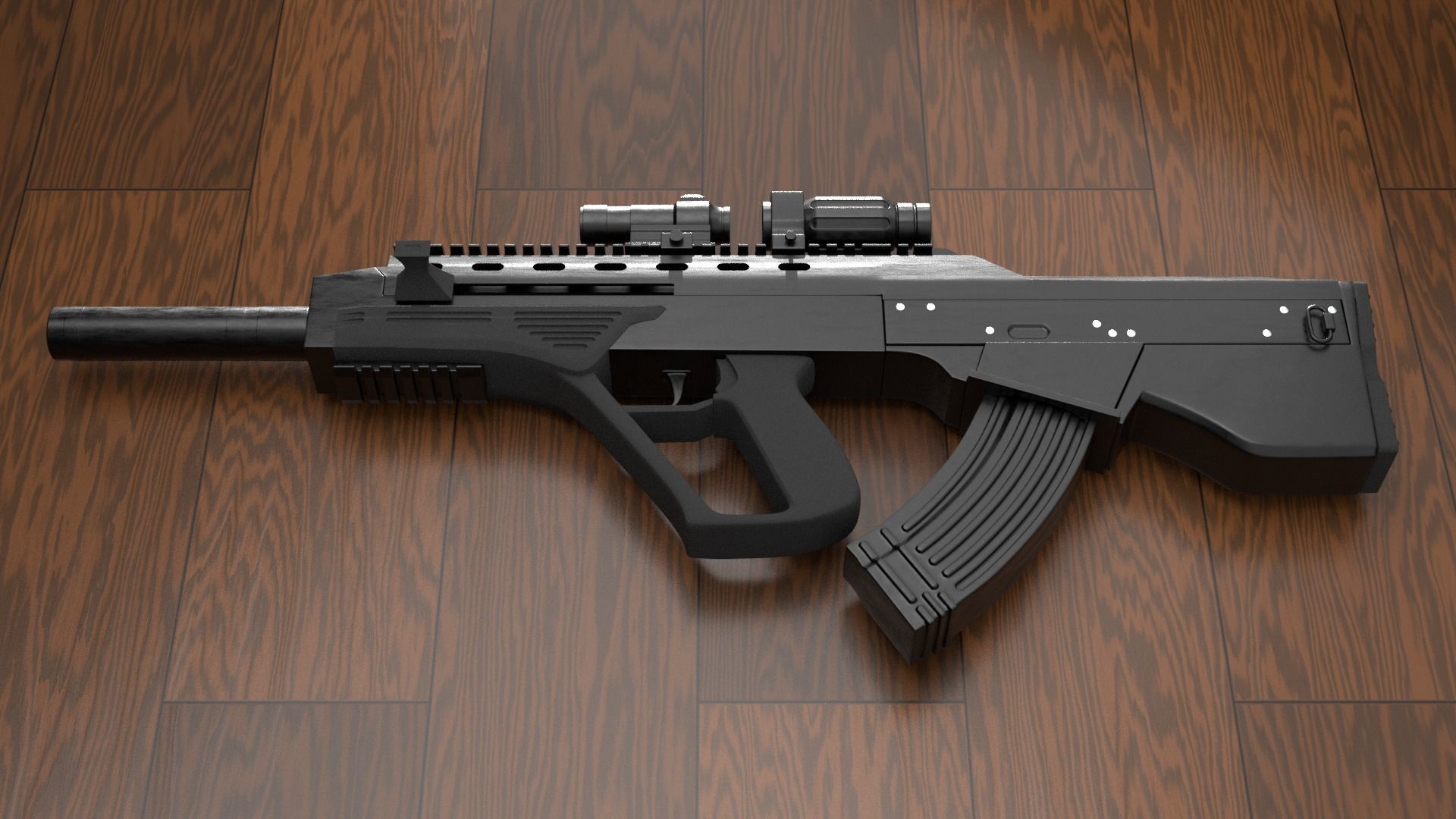 MALUK Ukrainian bullpup assault rifle 3D model_3