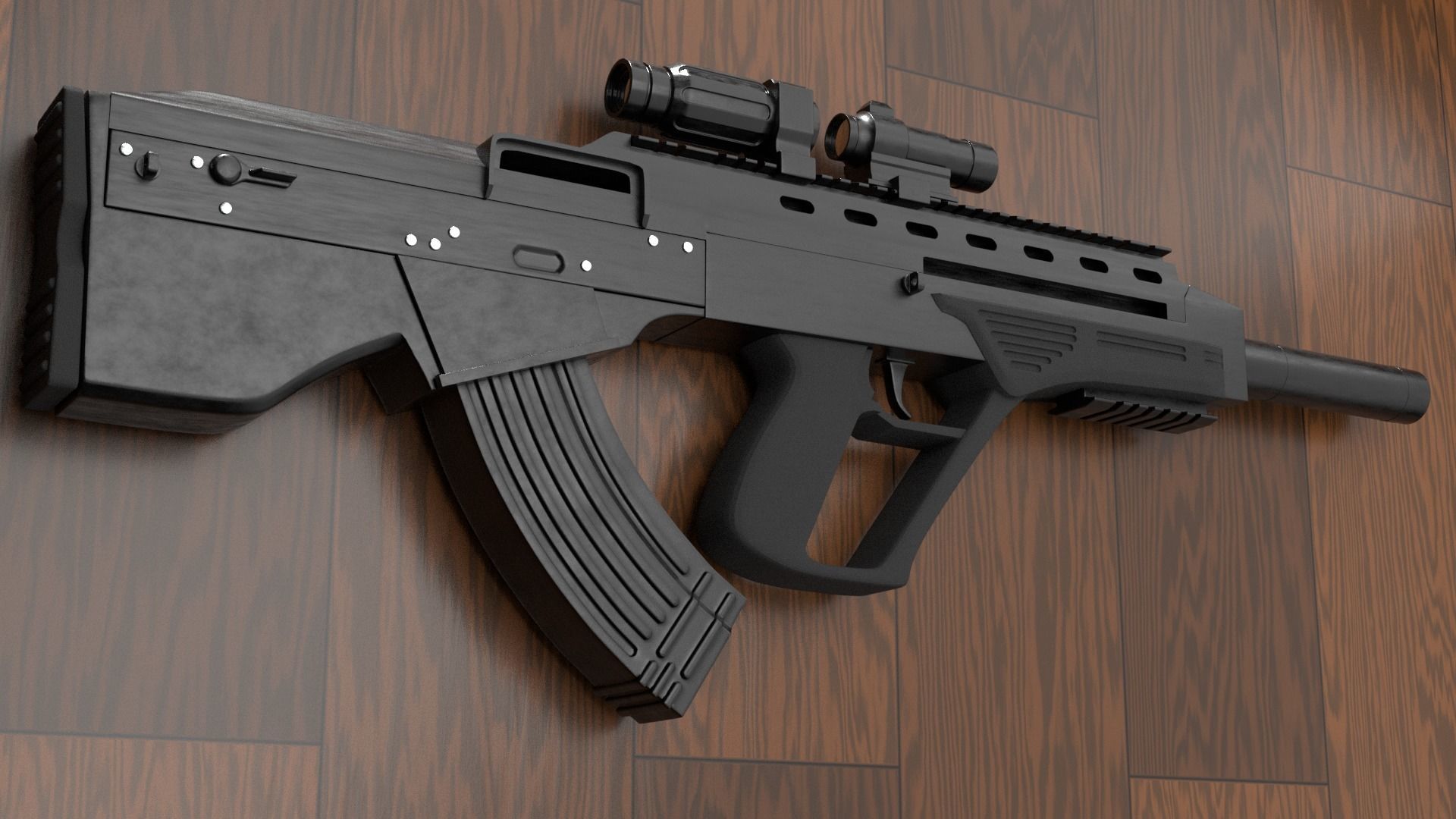 MALUK Ukrainian bullpup assault rifle 3D model_9