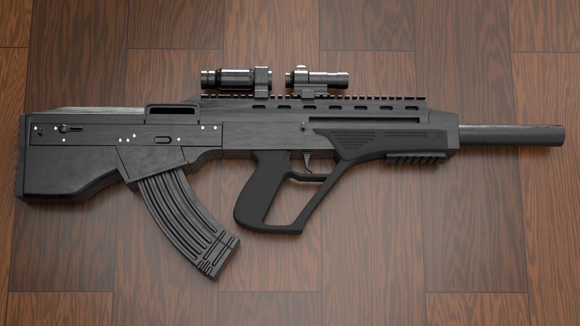 MALUK Ukrainian bullpup assault rifle 3D model_8