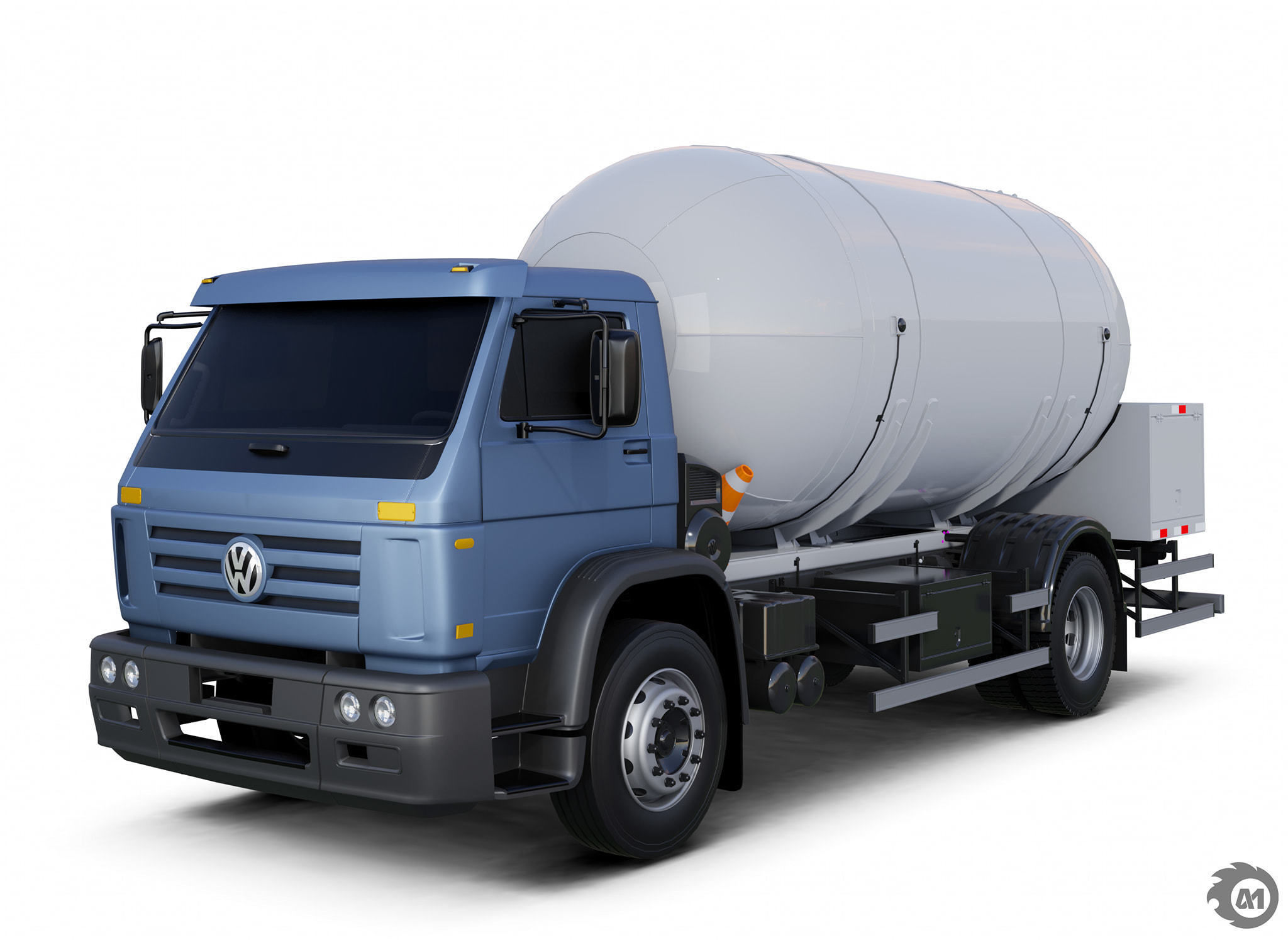 Pack 50 complete trucks Low-poly 3D model_35