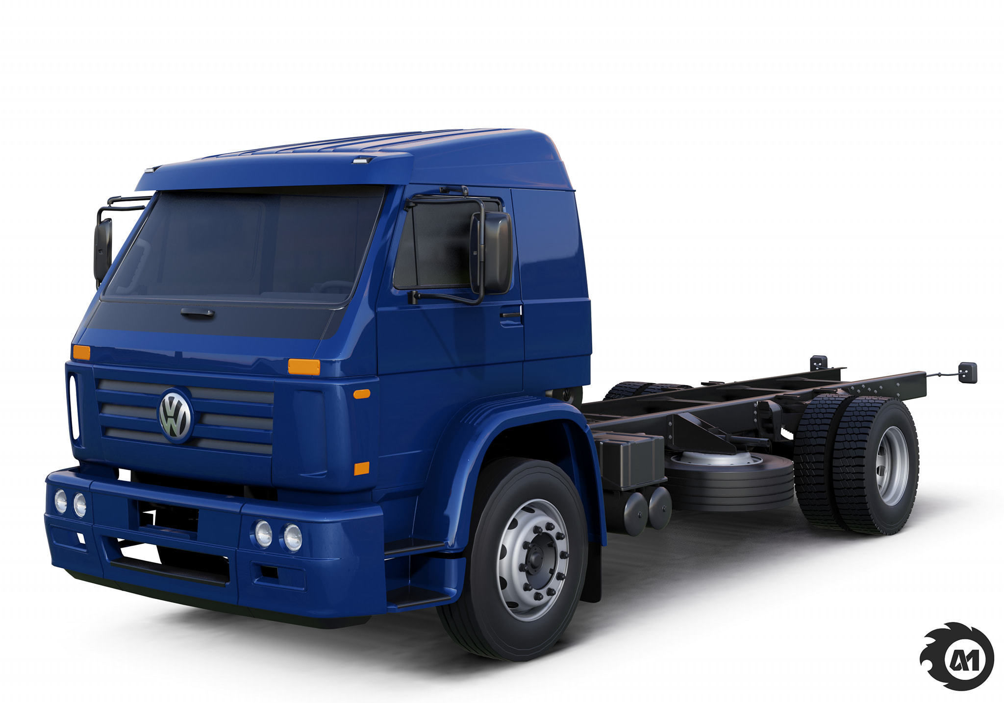 Pack 50 complete trucks Low-poly 3D model_39