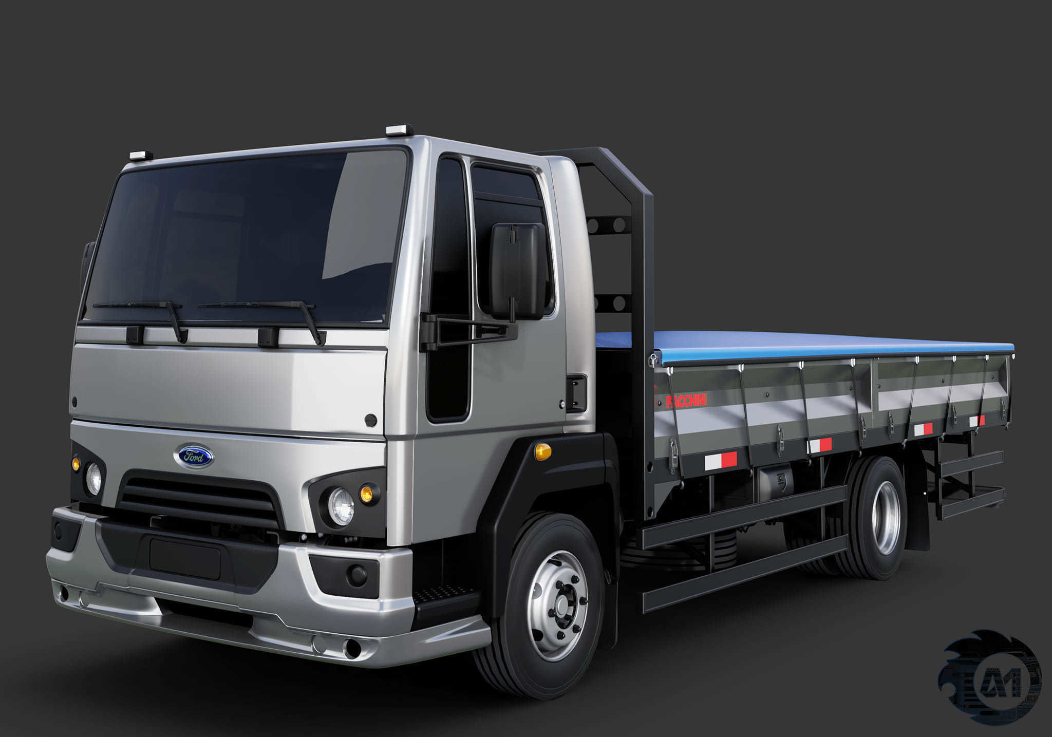 Pack 50 complete trucks Low-poly 3D model_47