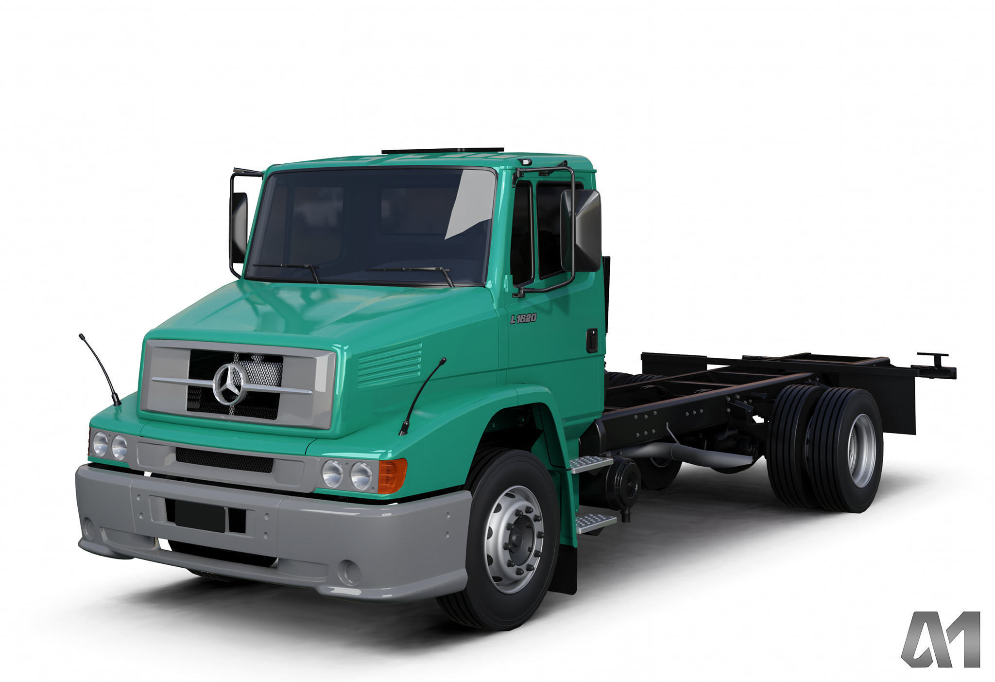 Pack 50 complete trucks Low-poly 3D model_41