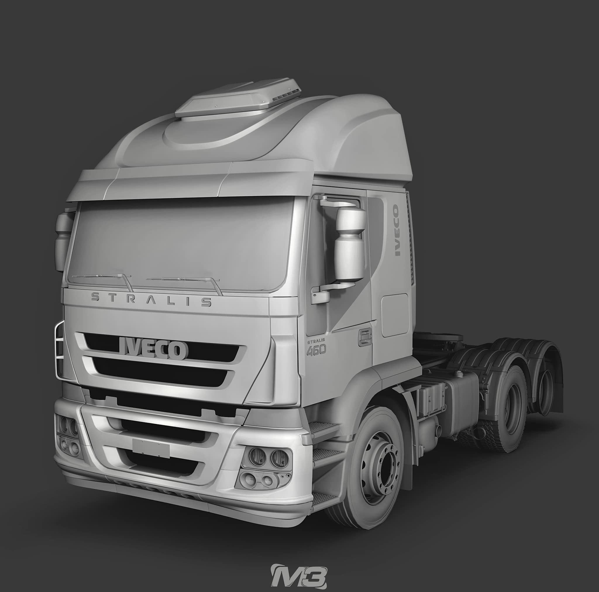 Pack 50 complete trucks Low-poly 3D model_55