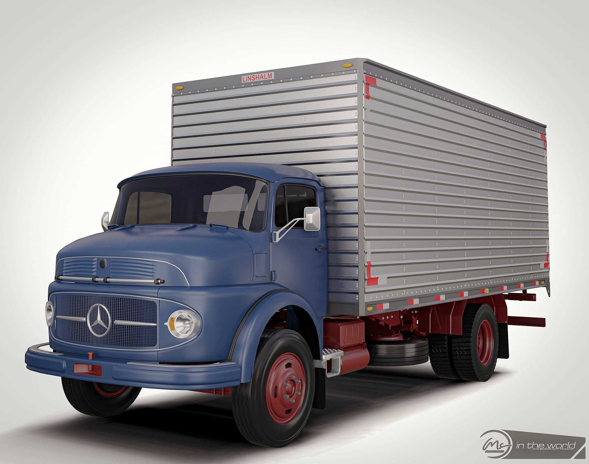 Pack 50 complete trucks Low-poly 3D model_50