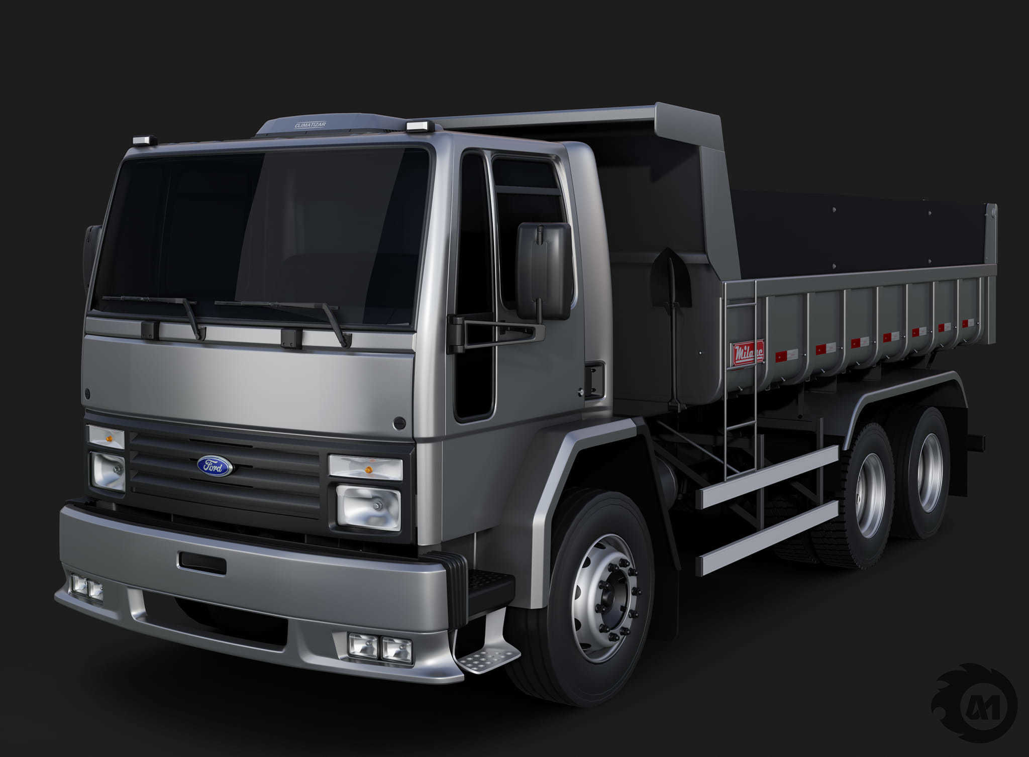 Pack 50 complete trucks Low-poly 3D model_49