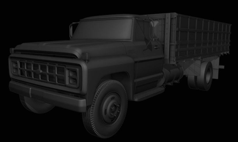 Pack 50 complete trucks Low-poly 3D model_42