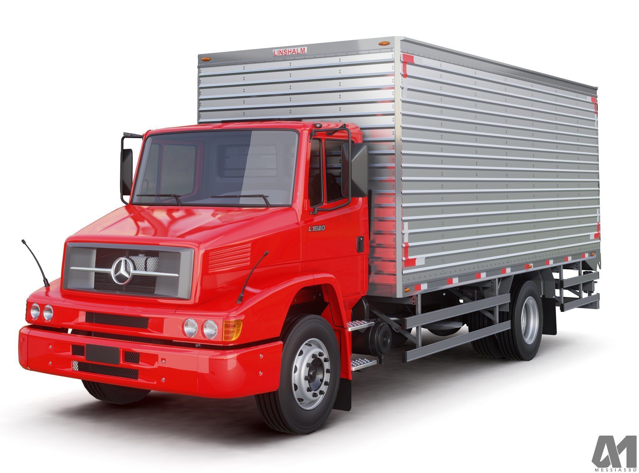 Pack 50 complete trucks Low-poly 3D model_32