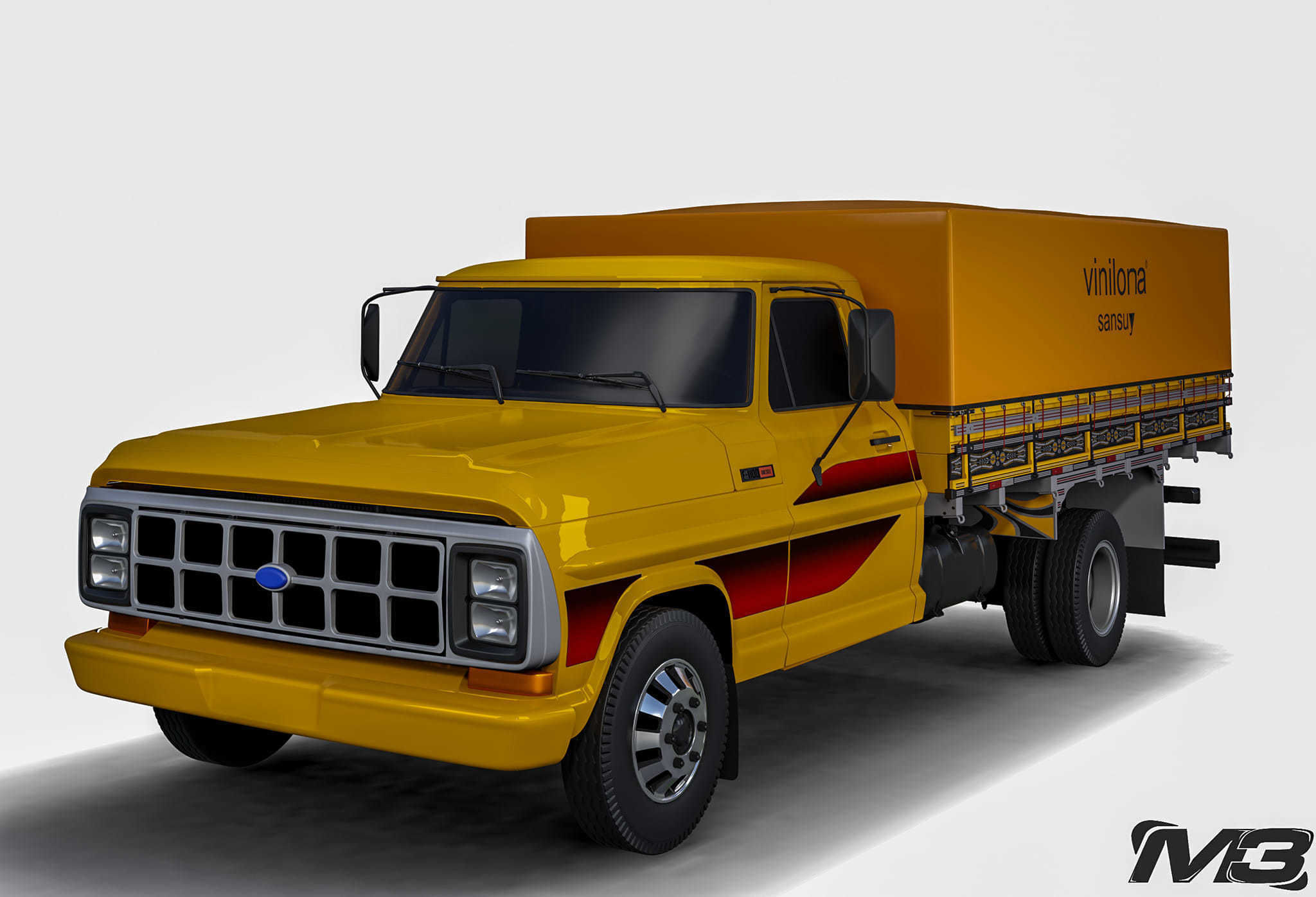 Pack 50 complete trucks Low-poly 3D model_45