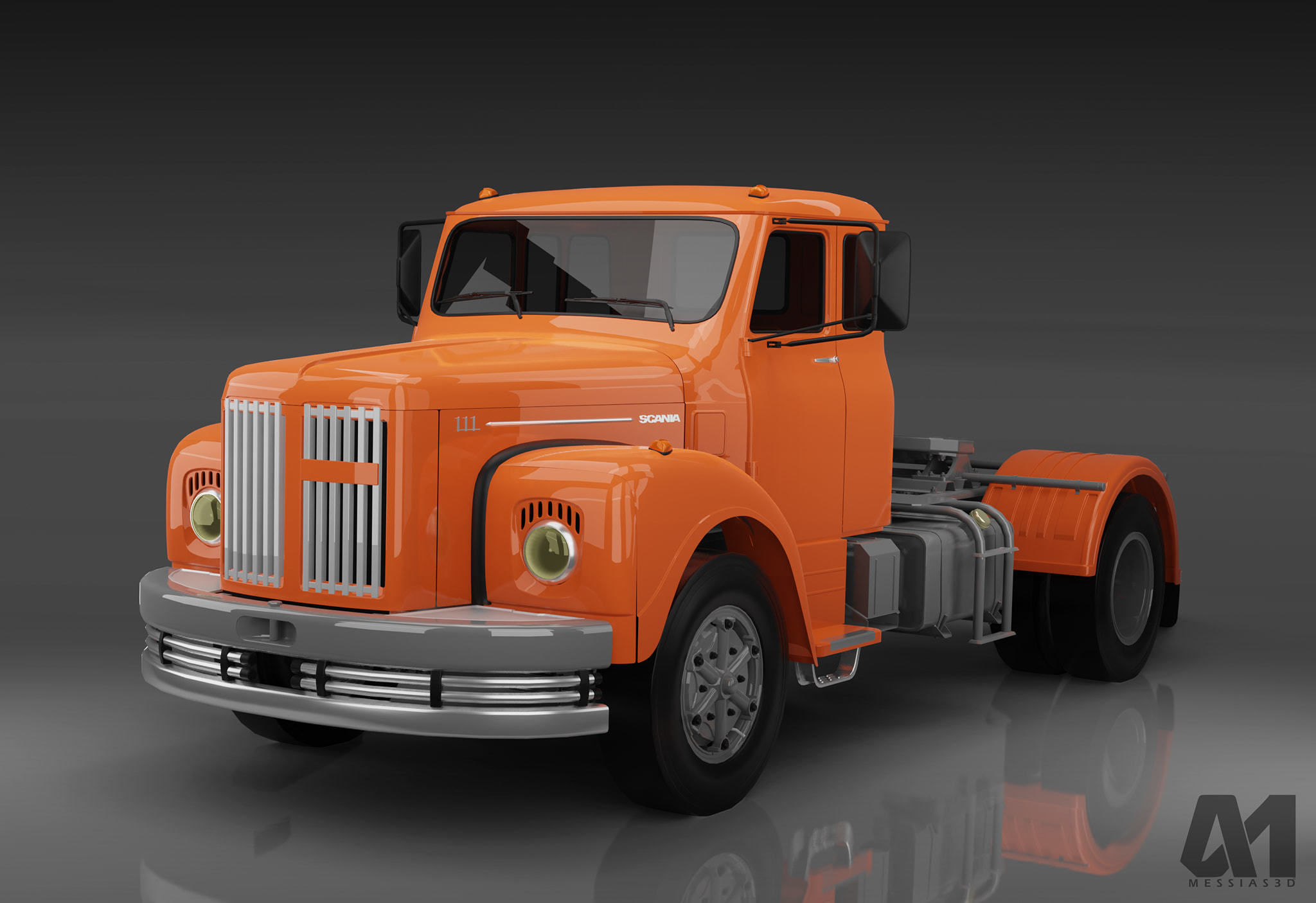 Pack 50 complete trucks Low-poly 3D model_28
