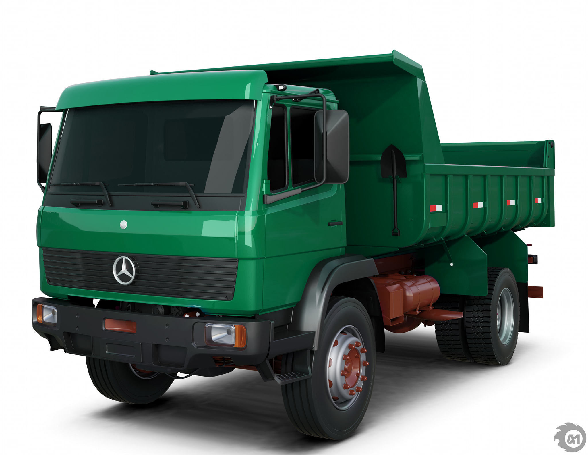 Pack 50 complete trucks Low-poly 3D model_38