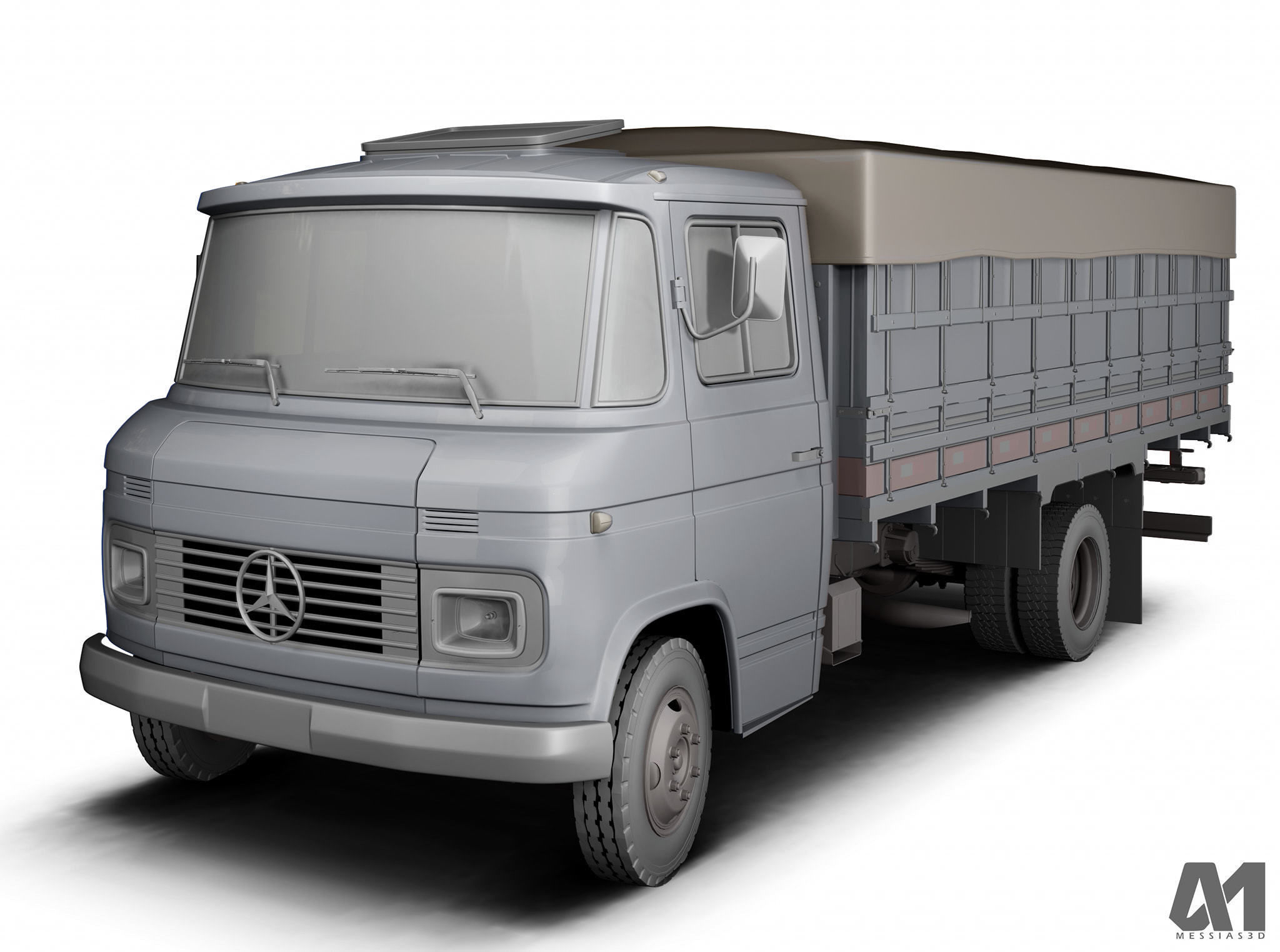 Pack 50 complete trucks Low-poly 3D model_43